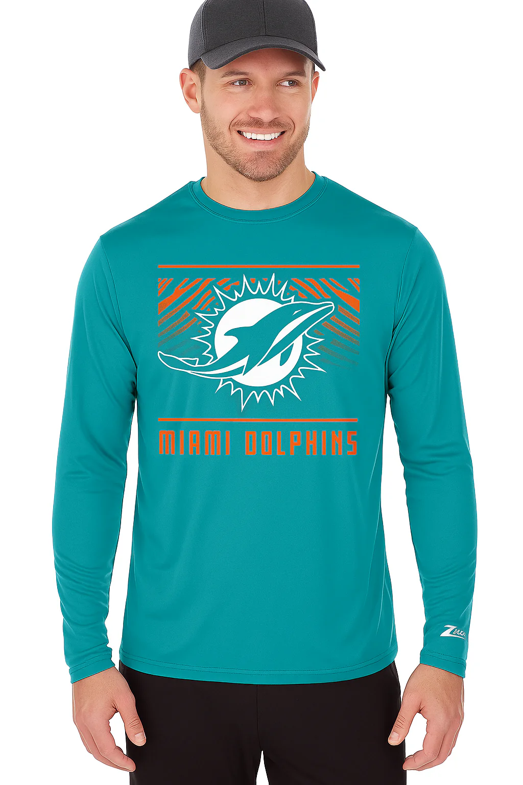 Zubaz NFL Men's Team Color Tunnel Long Sleeve T-Shirt, Miami Dolphins - Image 35