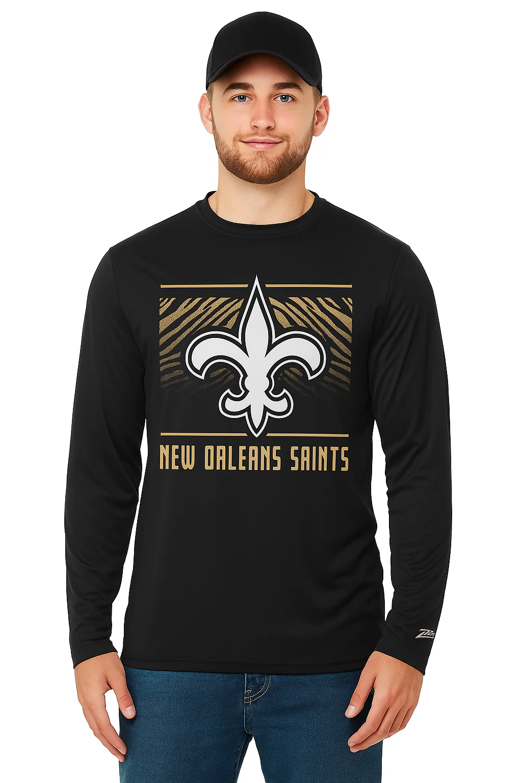 Zubaz NFL Men's Team Color Tunnel Long Sleeve T-Shirt, New Orleans Saints - Image 10