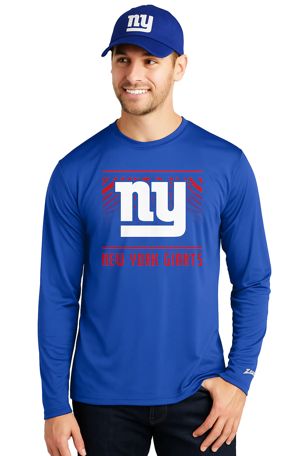 Zubaz NFL Men's Team Color Tunnel Long Sleeve T-Shirt, New York Giants - Image 25
