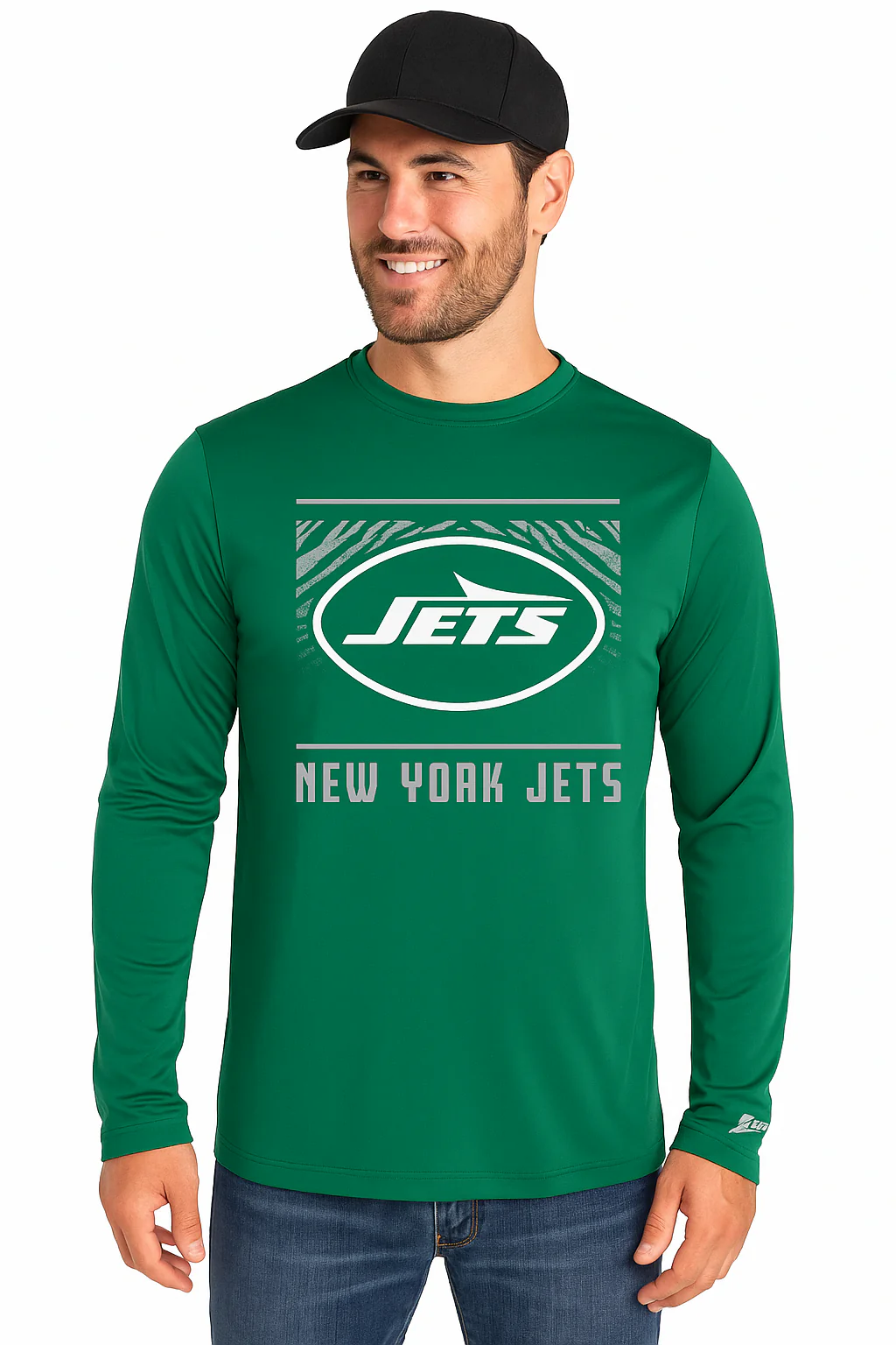 Zubaz NFL Men's Team Color Tunnel Long Sleeve T-Shirt, New York Jets - Image 20