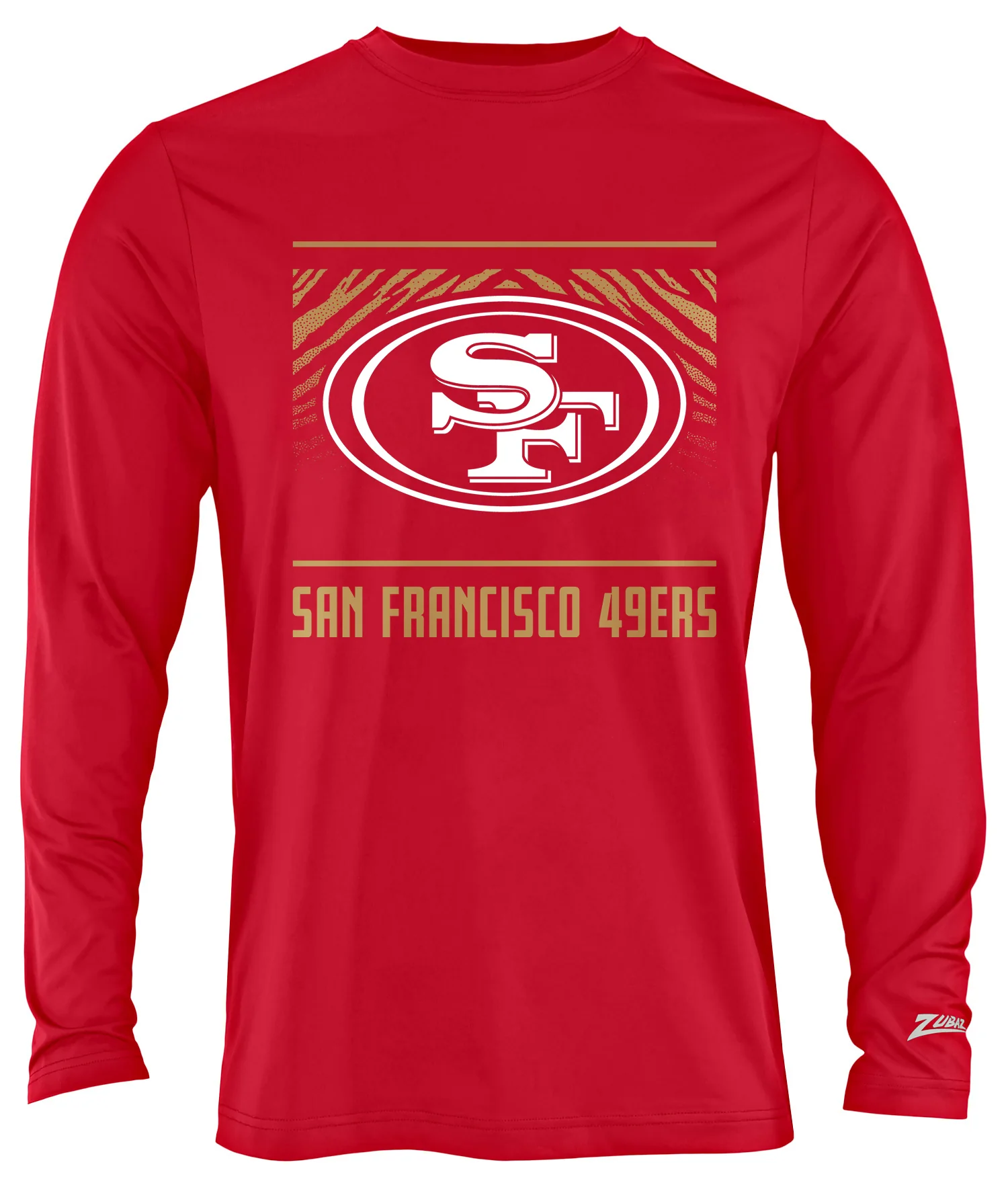 Zubaz NFL Men's Team Color Tunnel Long Sleeve T-Shirt, San Francisco 49ers - Image 2