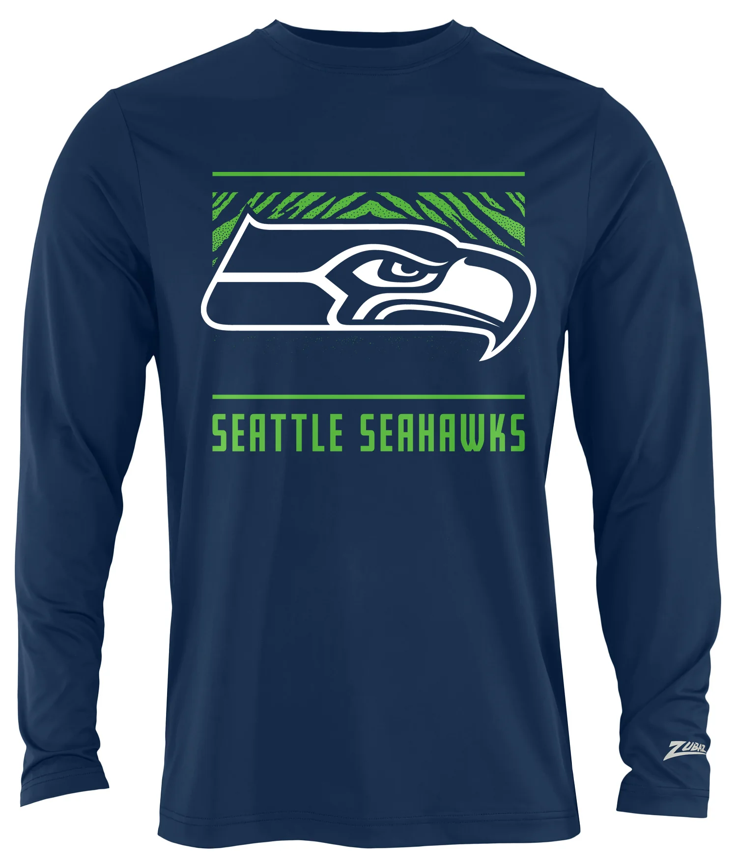 Zubaz NFL Men's Team Color Tunnel Long Sleeve T-Shirt, Seattle Seahawks - Image 2