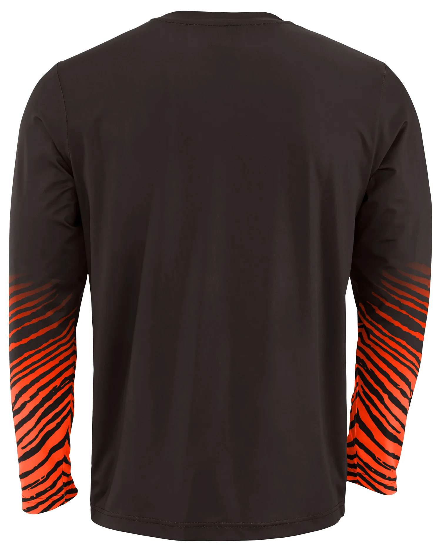 Zubaz NFL Men's Team Color Zebra Fade Sleeves Long Sleeve T-Shirt, Cleveland Browns - Image 2