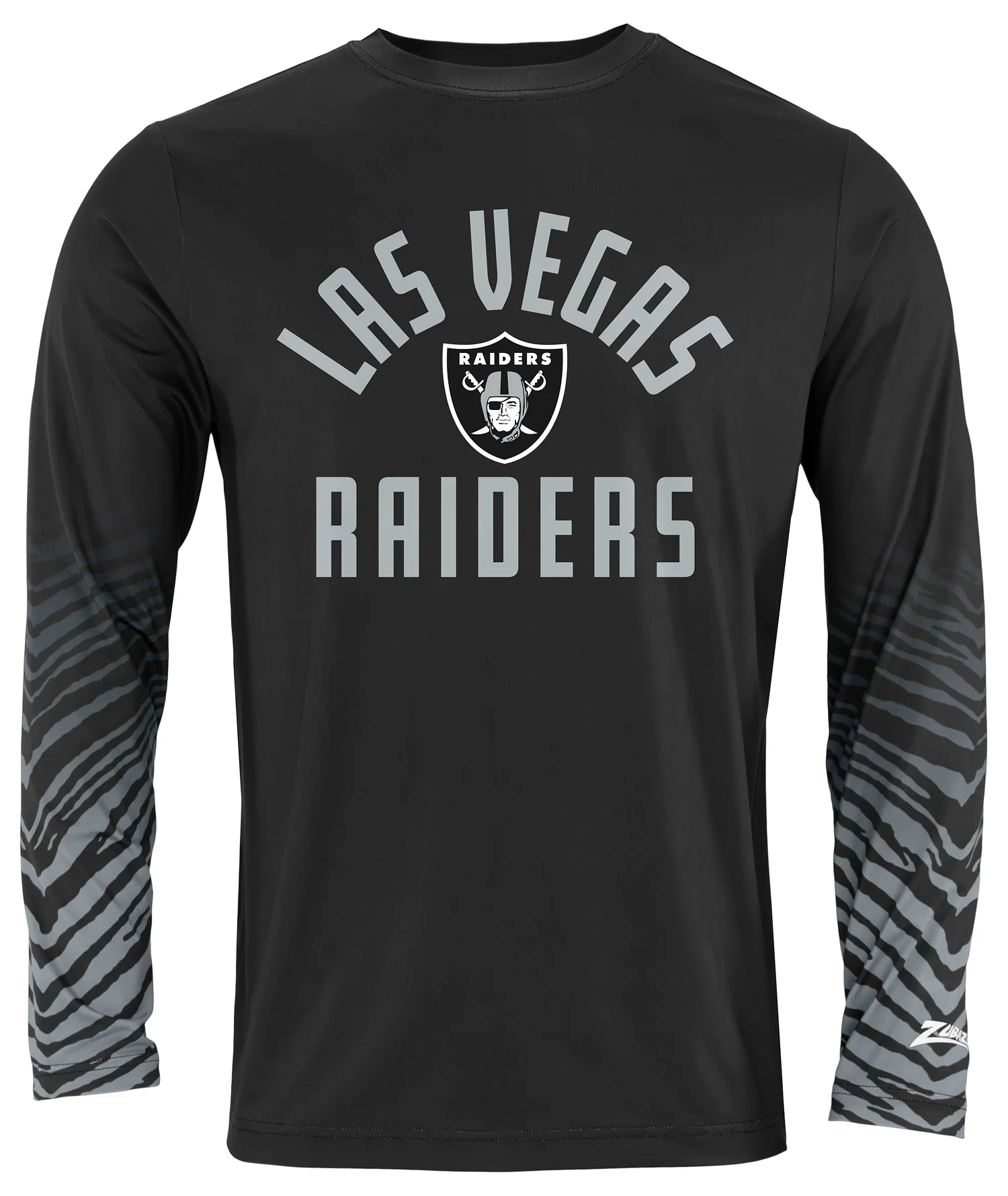Zubaz NFL Men's Team Color Zebra Fade Sleeves Long Sleeve T-Shirt, Las Vegas Raiders