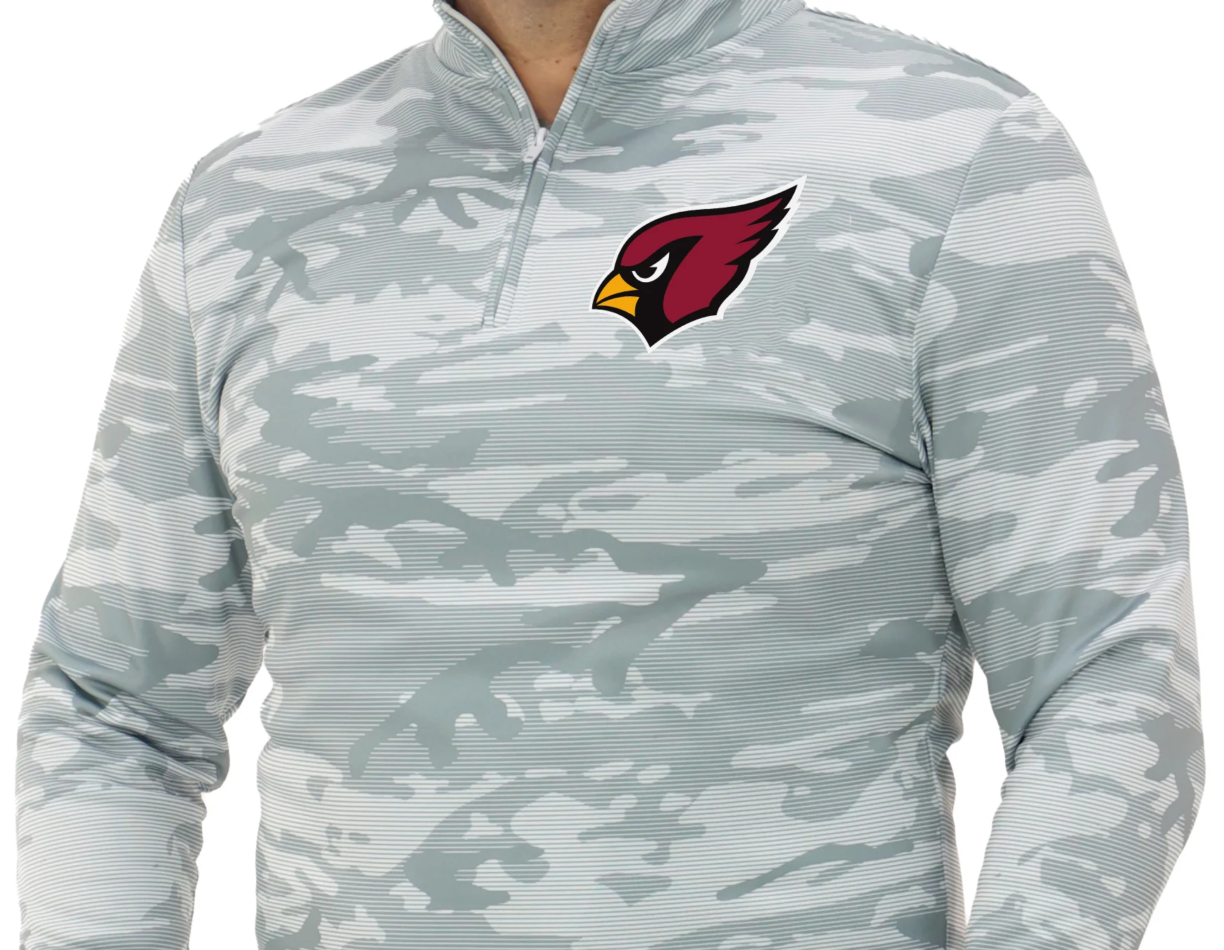 Zubaz NFL Men's Tonal Camo Line 1/4 Zip, ARIZONA CARDINALS - Image 8