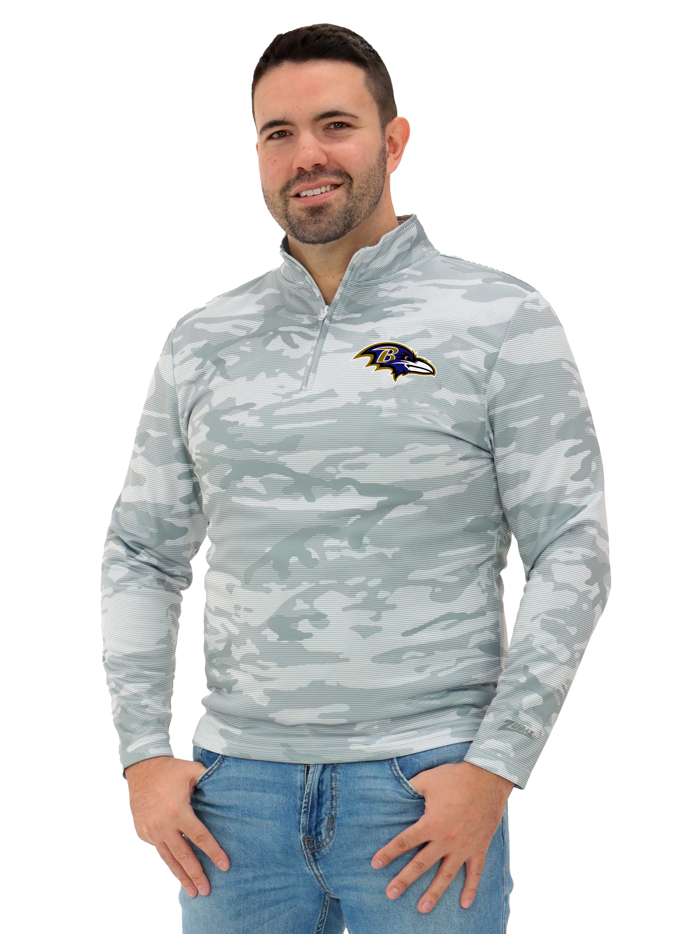 Zubaz NFL Men's Tonal Camo Line 1/4 Zip, BALTIMORE RAVENS - Image 31