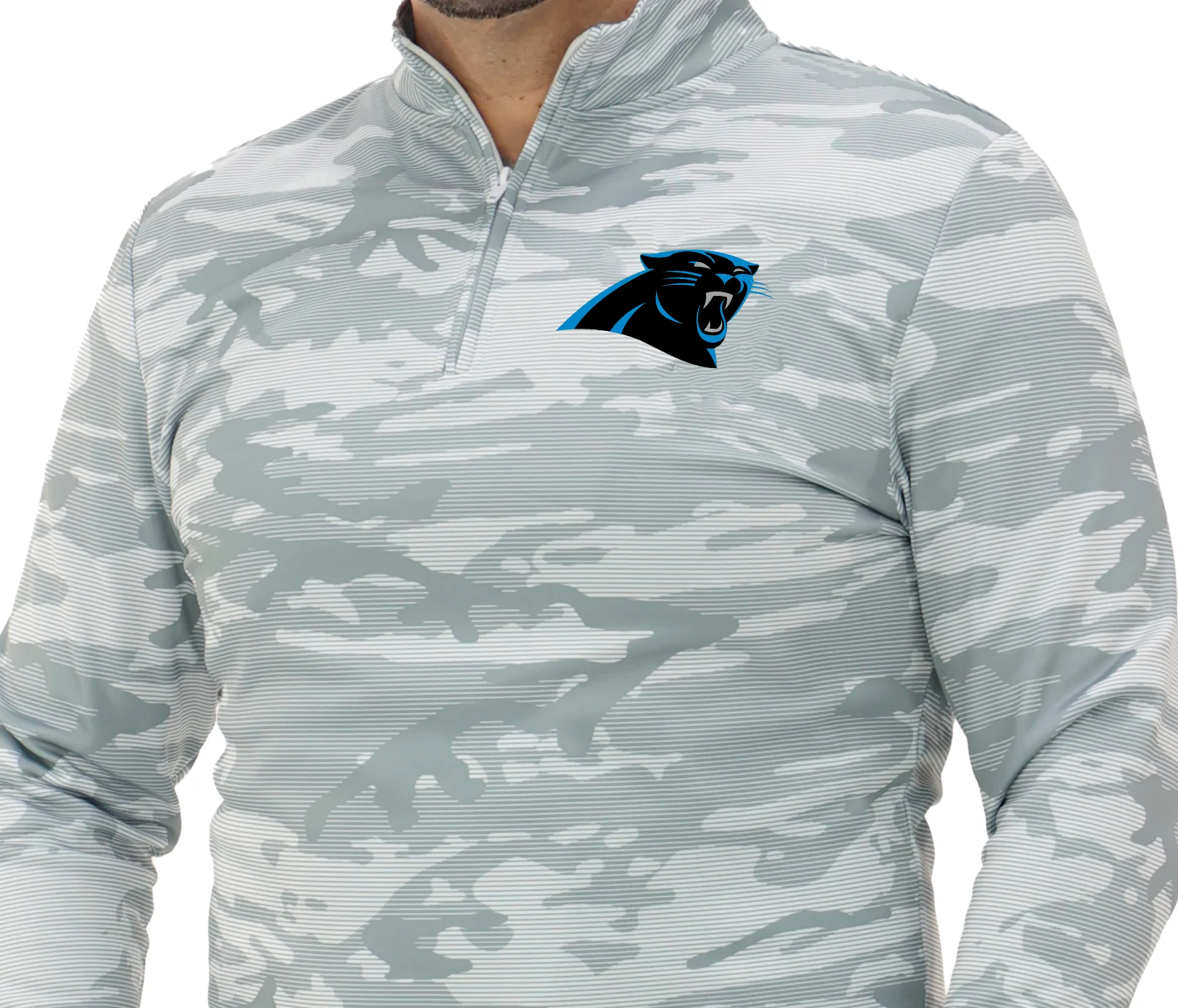 Zubaz NFL Men's Tonal Camo Line 1/4 Zip, CAROLINA PANTHERS - Image 50