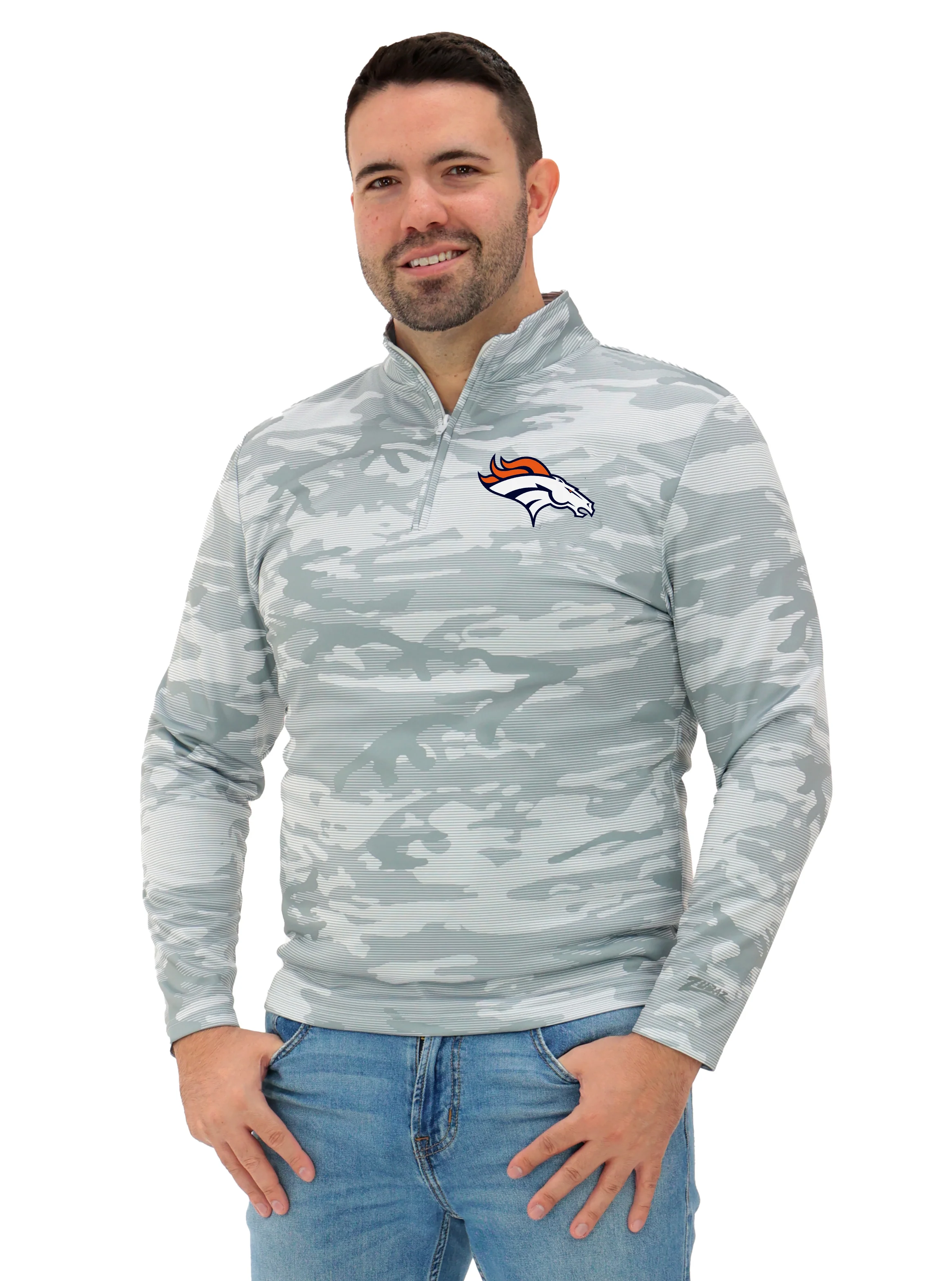 Zubaz NFL Men's Tonal Camo Line 1/4 Zip, DENVER BRONCOS - Image 43