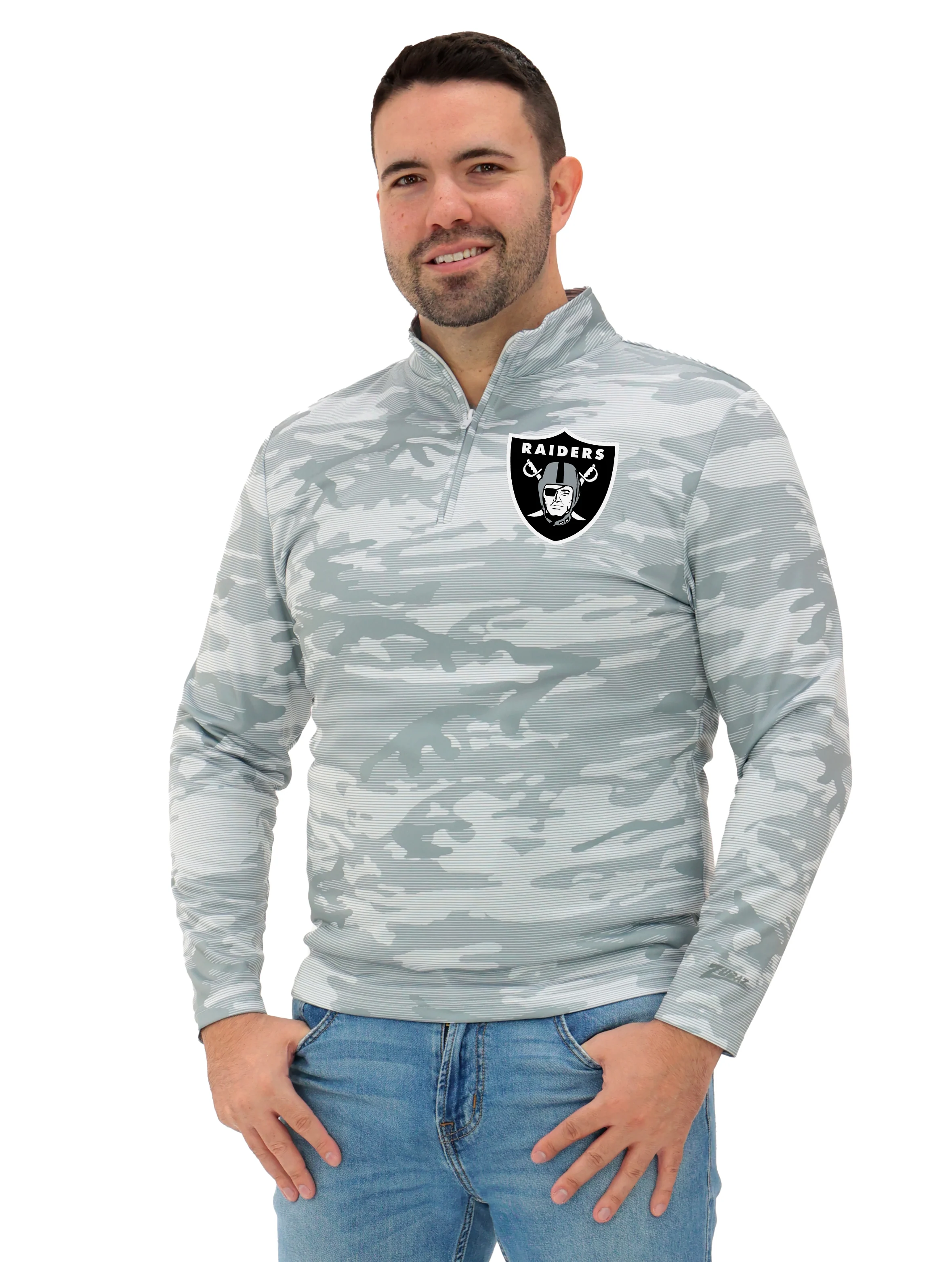 Zubaz NFL Men's Tonal Camo Line 1/4 Zip, LAS VEGAS RAIDERS - Image 49