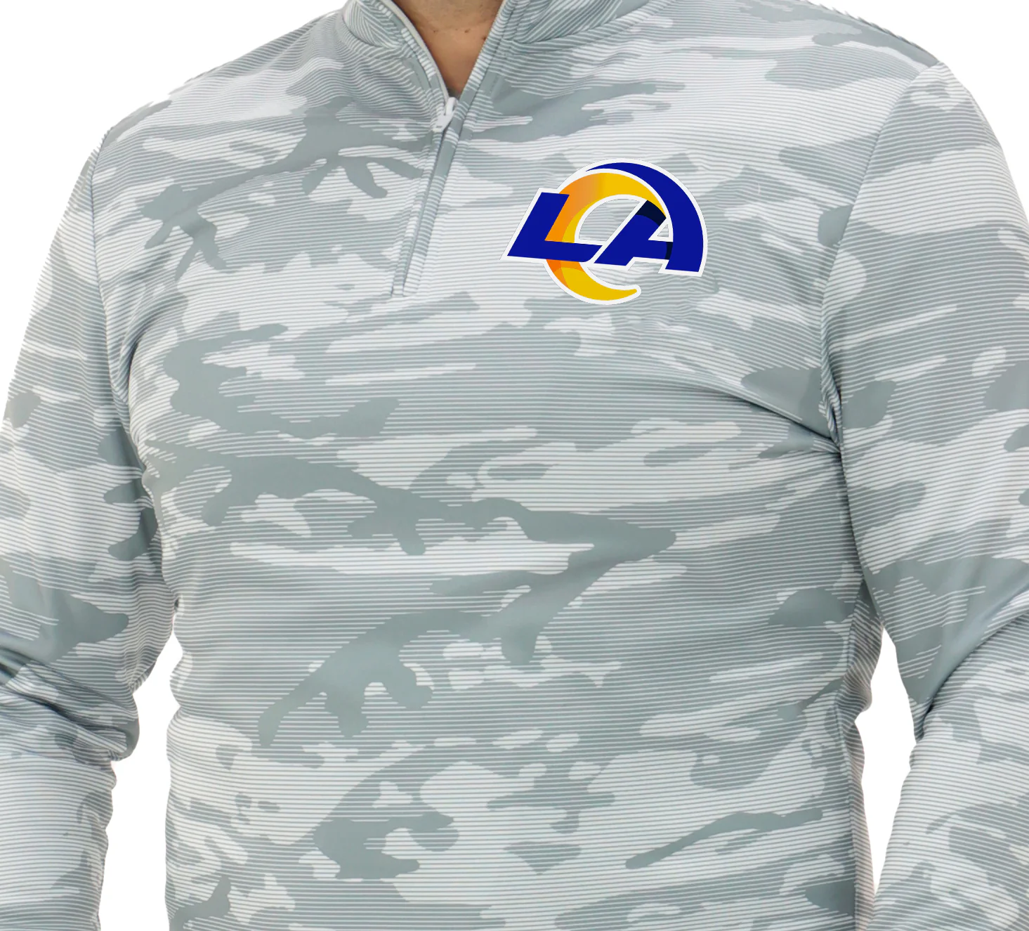 Zubaz NFL Men's Tonal Camo Line 1/4 Zip, LOS ANGELES RAMS - Image 32