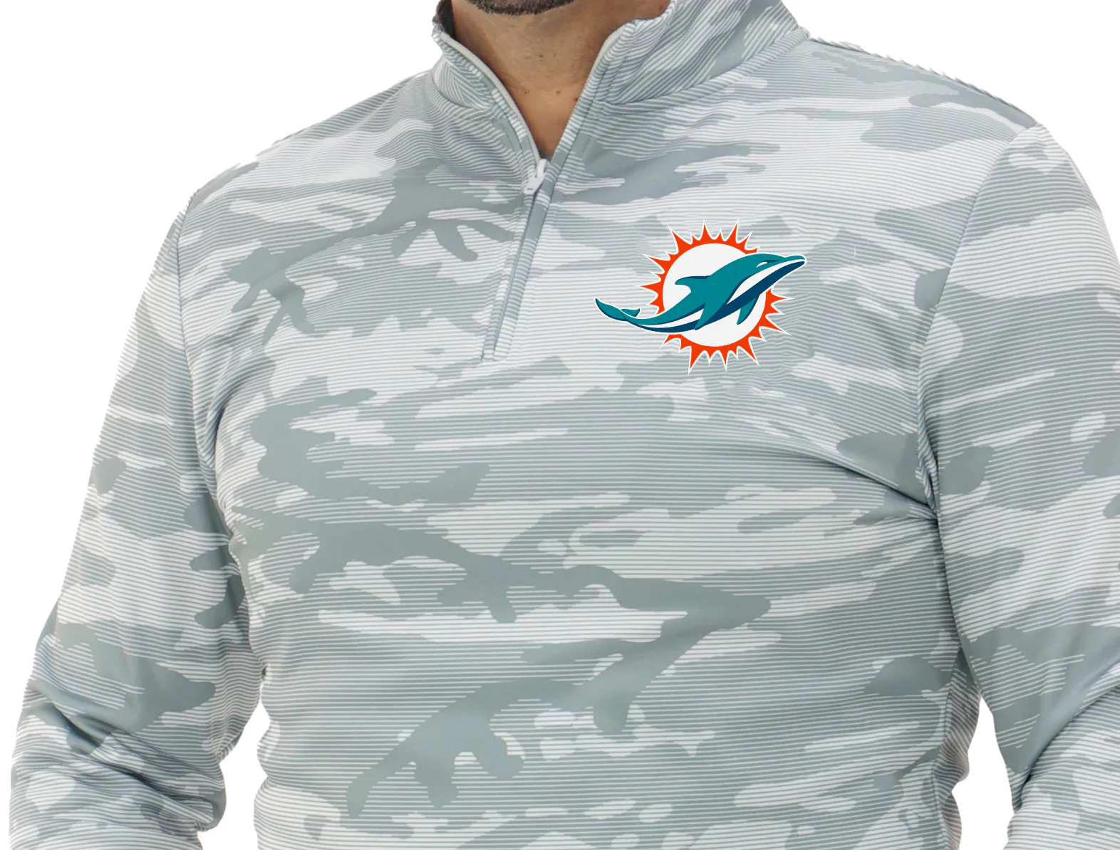 Zubaz NFL Men's Tonal Camo Line 1/4 Zip, MIAMI DOLPHINS - Image 44