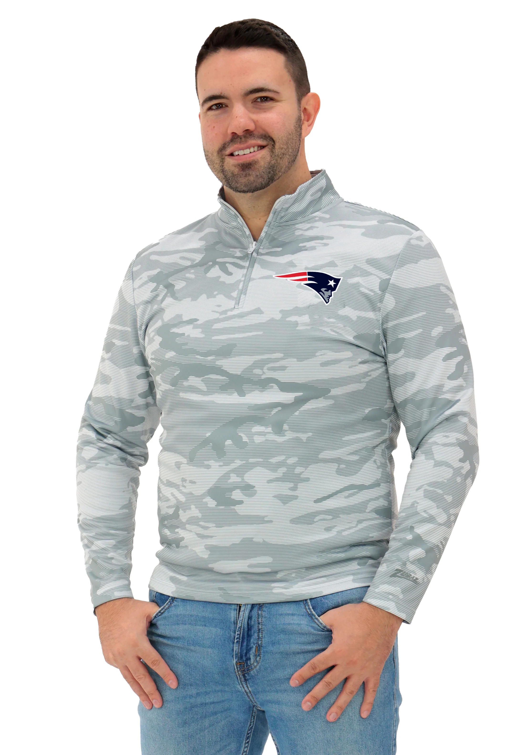 Zubaz NFL Men's Tonal Camo Line 1/4 Zip, NEW ENGLAND PATRIOTS - Image 37