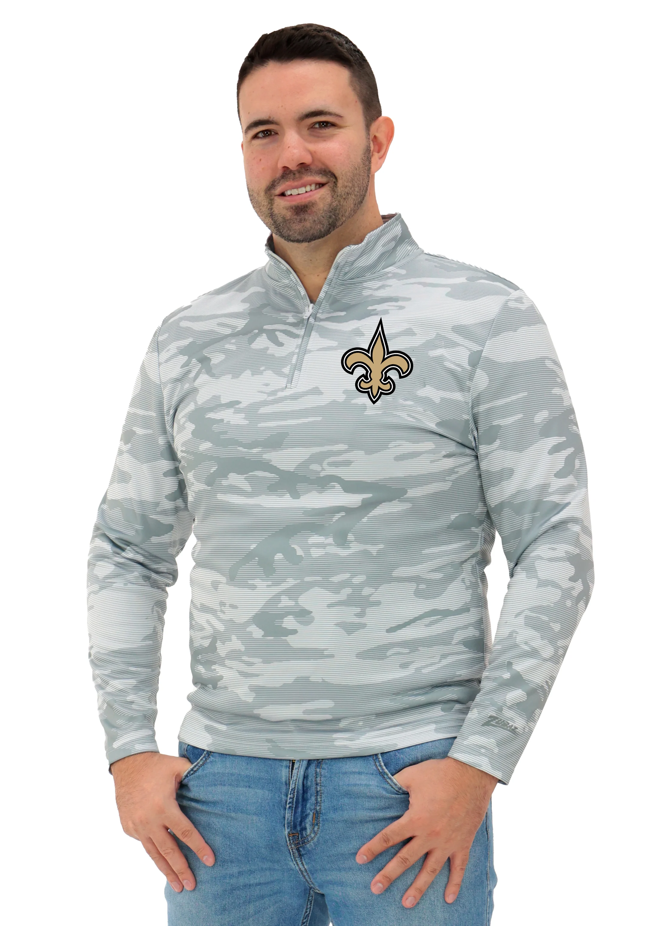 Zubaz NFL   Men's Tonal Camo Line 1/4 Zip, NEW ORLEANS SAINTS - Image 37
