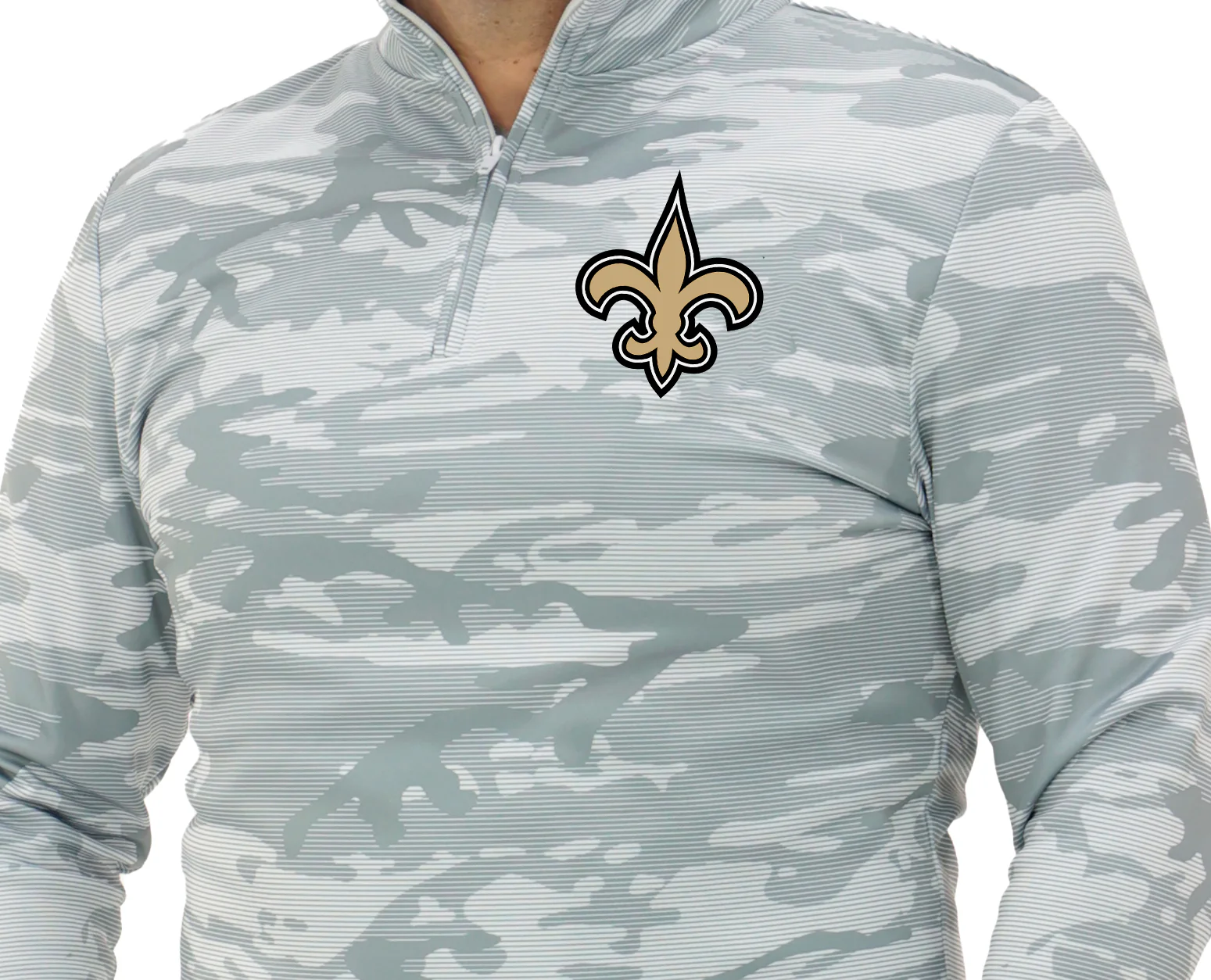 Zubaz NFL   Men's Tonal Camo Line 1/4 Zip, NEW ORLEANS SAINTS - Image 50