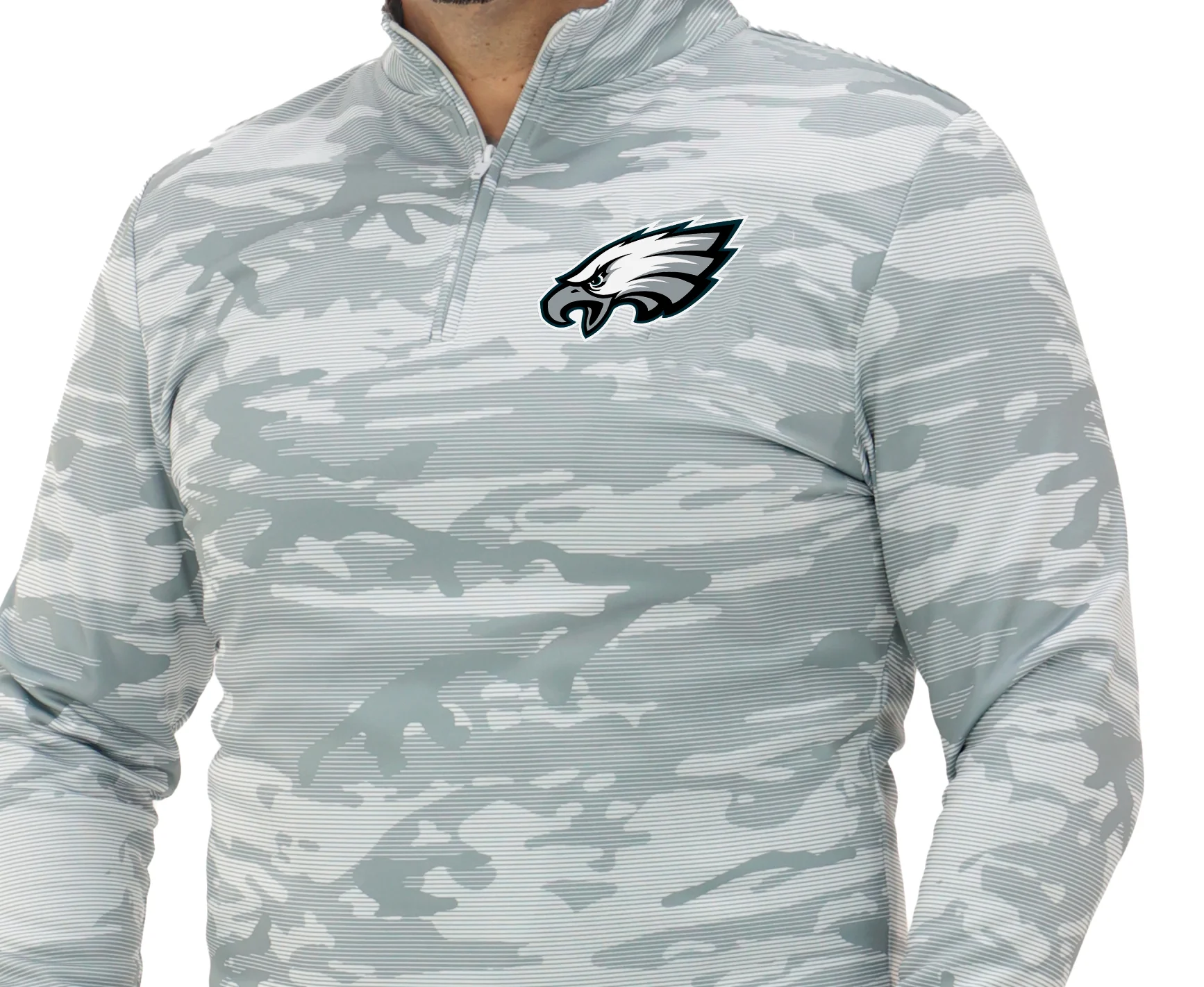 Zubaz NFL Men's Tonal Camo Line 1/4 Zip, PHILADELPHIA EAGLES - Image 20