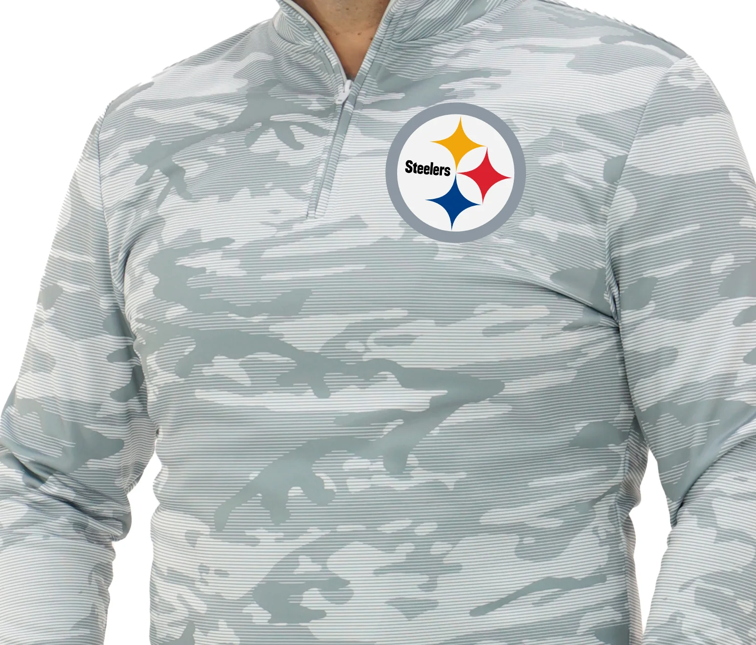 Zubaz NFL Men's Tonal Camo Line 1/4 Zip, PITTSBURGH STEELERS - Image 14