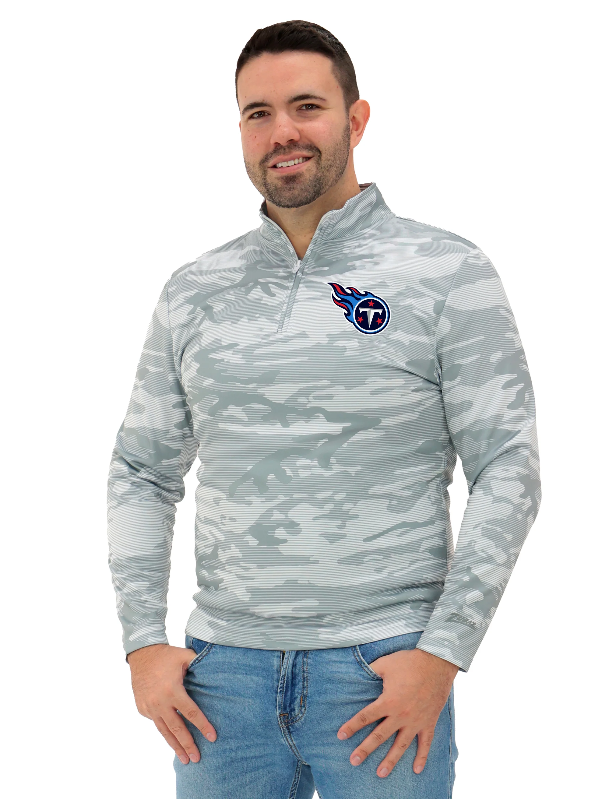 Zubaz NFL Men's Tonal Camo Line 1/4 Zip, TENNESSEE TITANS - Image 37