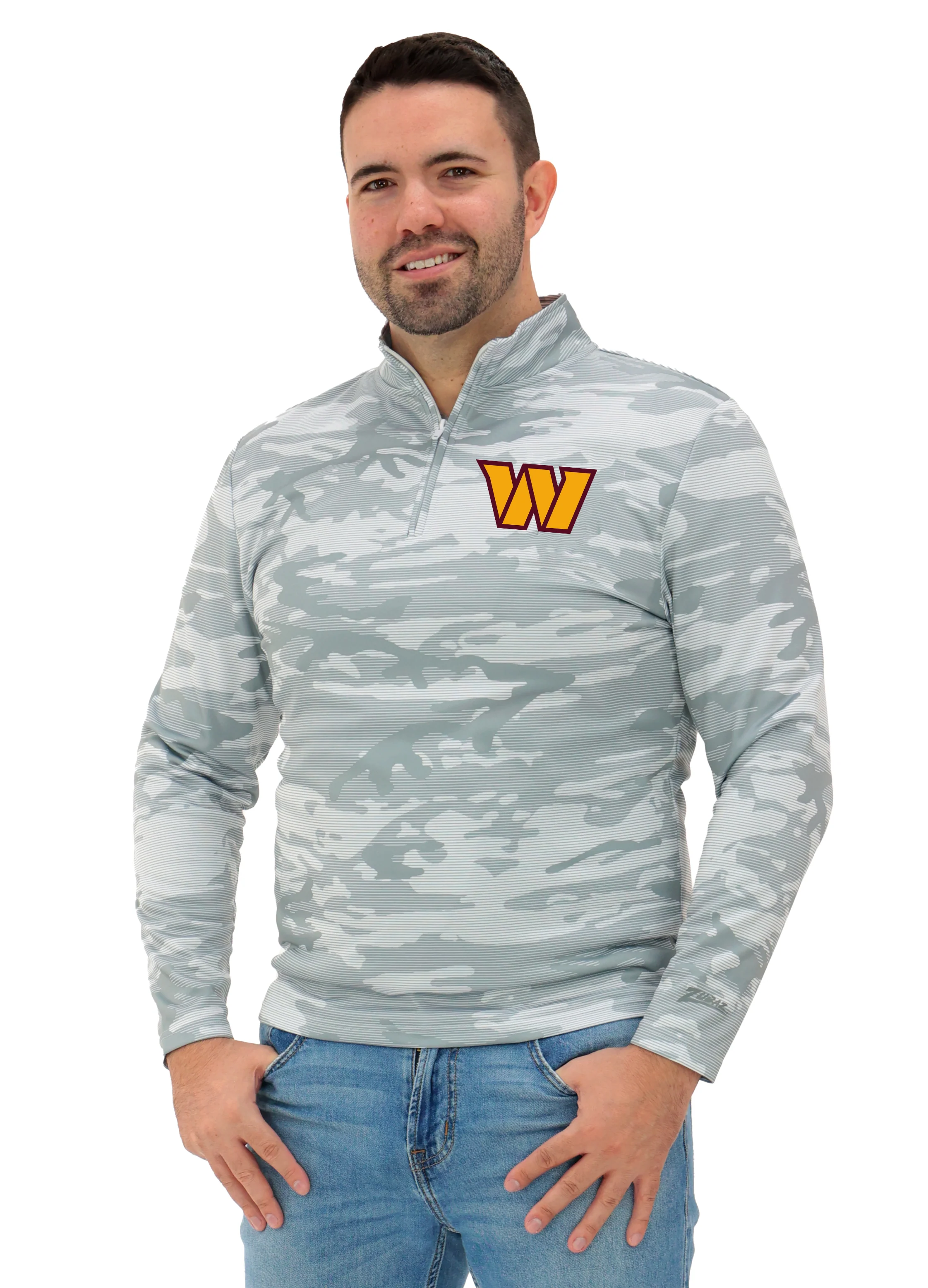 Zubaz NFL Men's Tonal Camo Line 1/4 Zip, WASHINGTON COMMANDERS - Image 37
