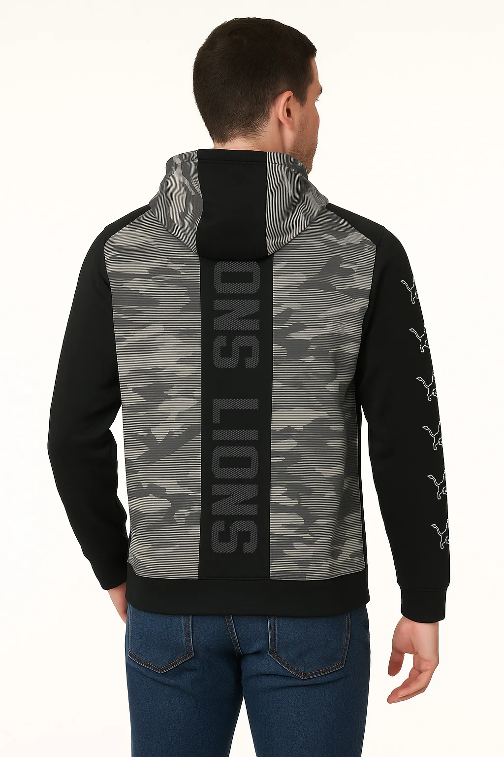 Zubaz NFL Men's Tonal Camo Line Back Panel Hoodie, DETROIT LIONS - Image 31