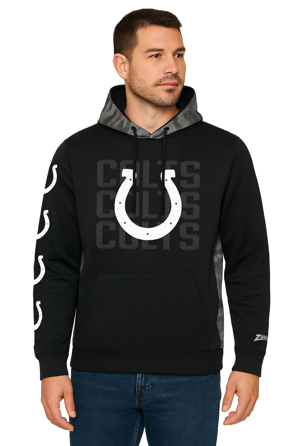 Zubaz NFL Men's Tonal Camo Line Back Panel Hoodie, INDIANAPOLIS COLTS - Image 18