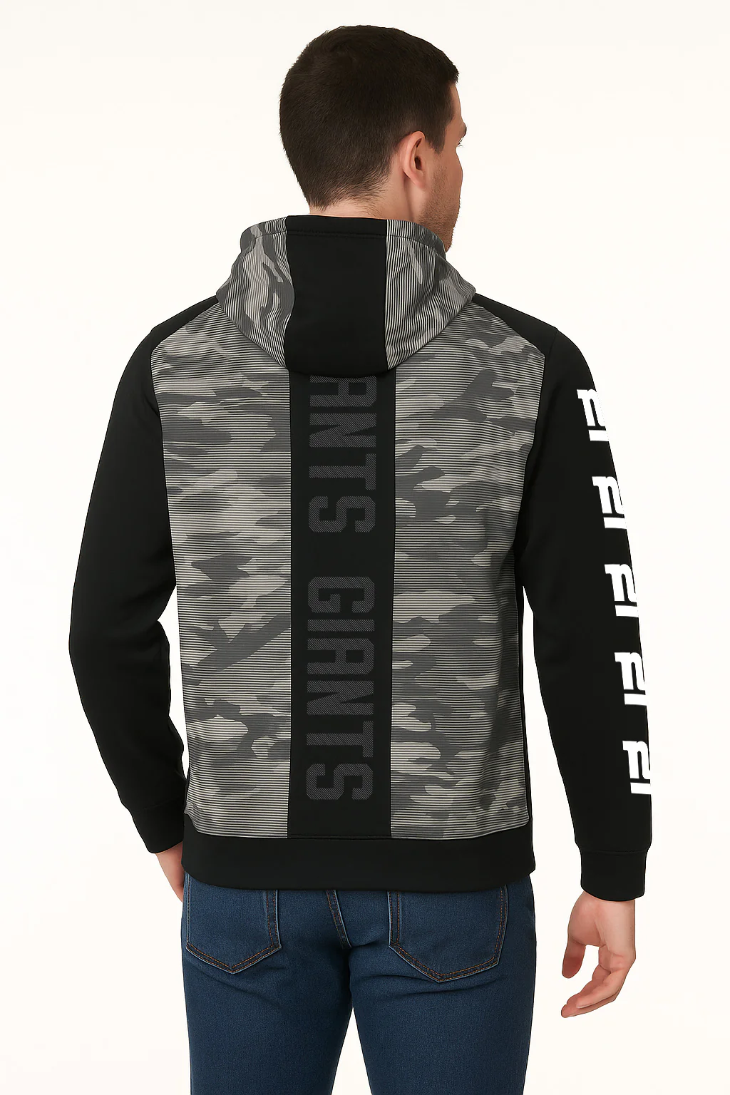 Zubaz NFL Men's Tonal Camo Line Back Panel Hoodie, NEW YORK GIANTS - Image 3