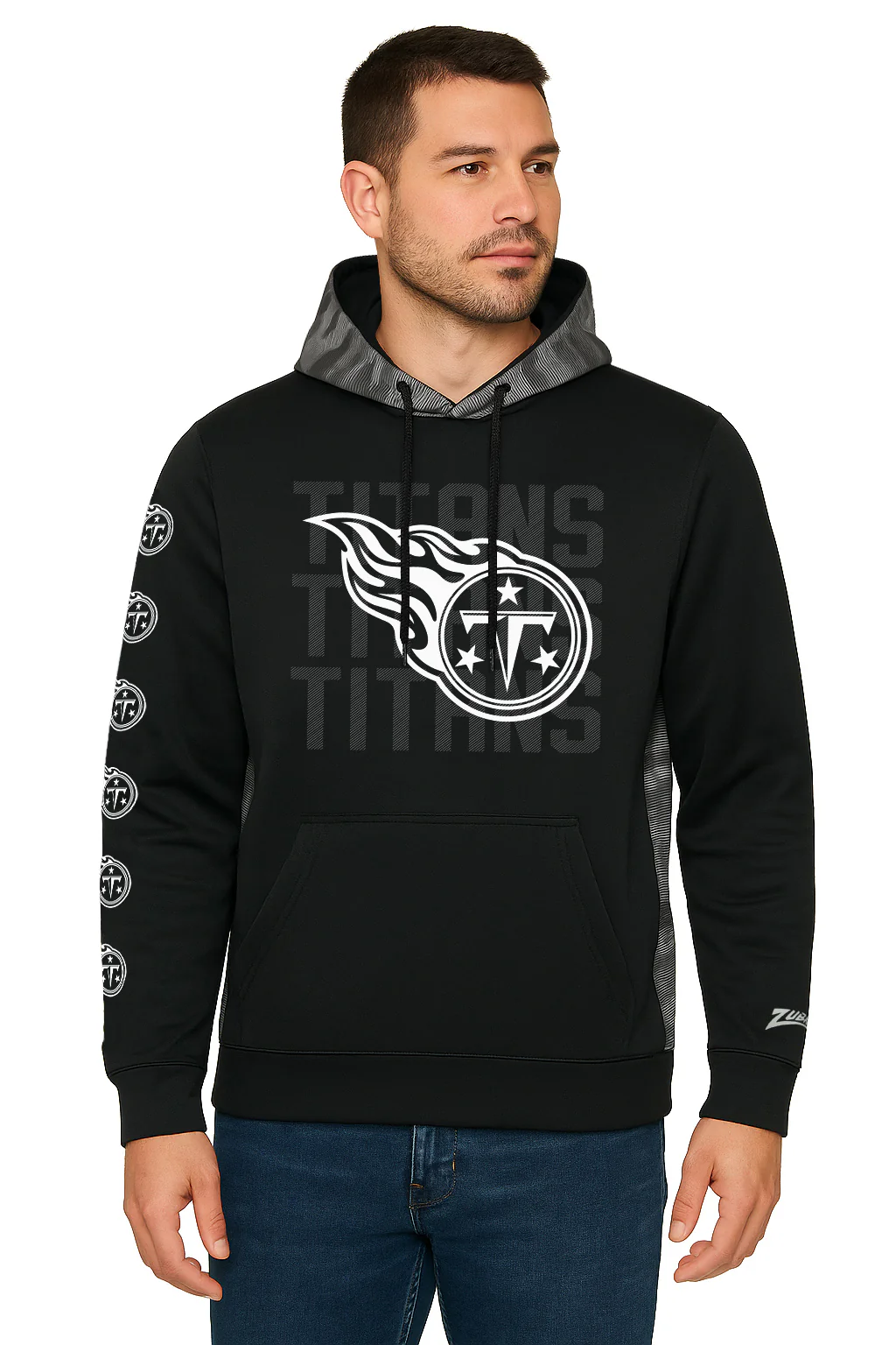 Zubaz NFL Men's Tonal Camo Line Back Panel Hoodie, TENNESSEE TITANS - Image 26