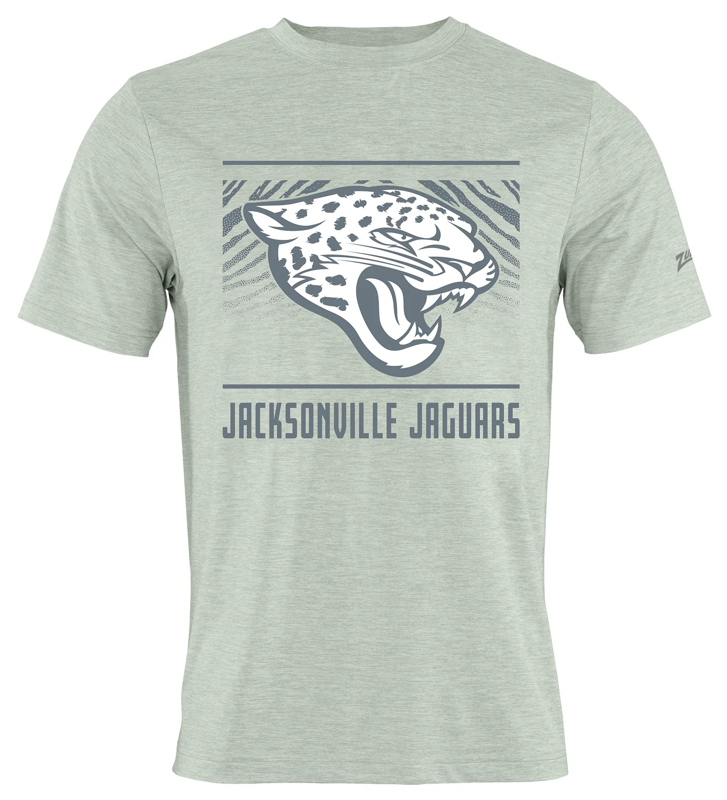 Zubaz NFL Men's Tunnel Heather Gray Short Sleeve T-Shirt, Jacksonville Jaguars