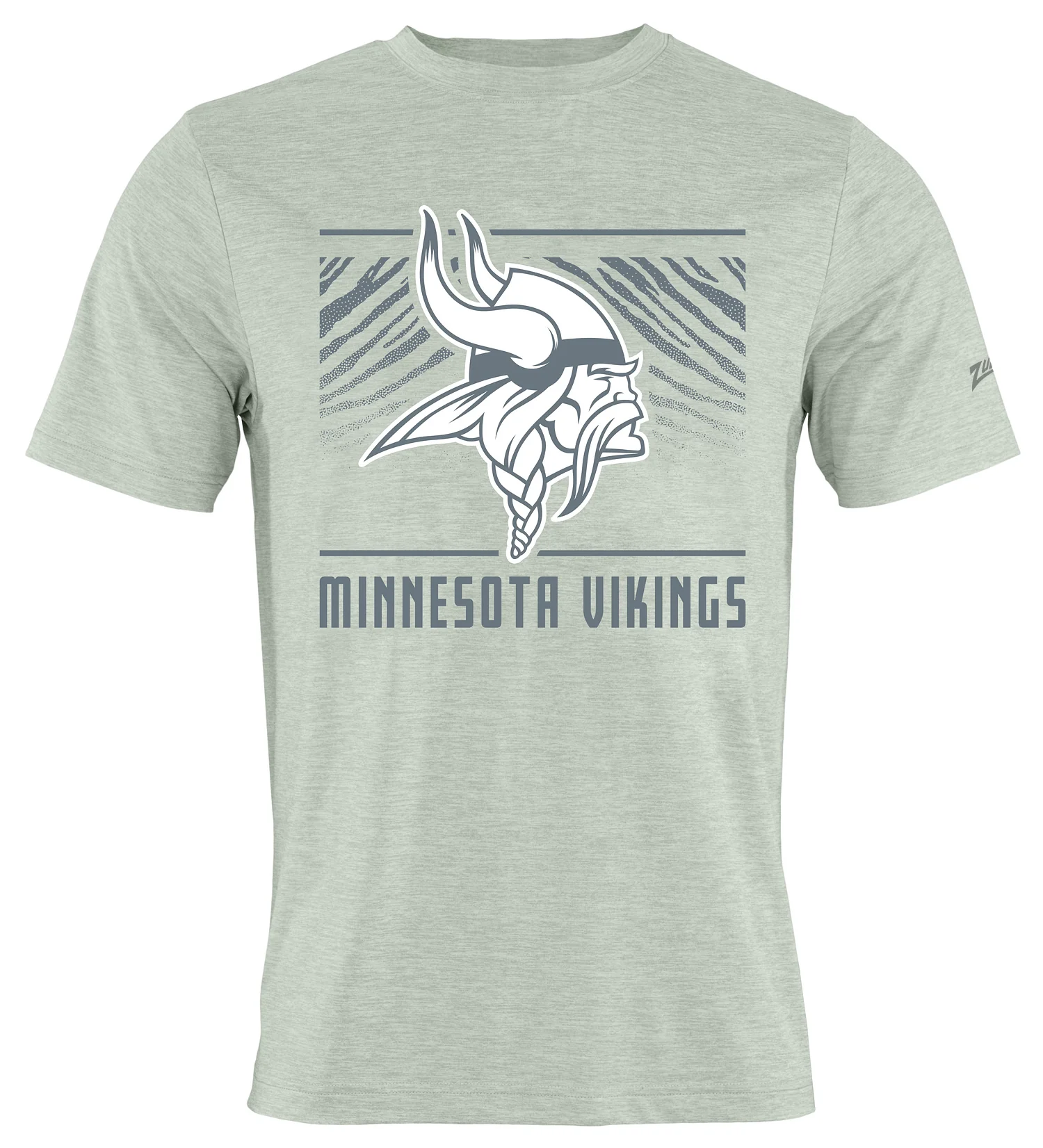 Zubaz NFL Men's Tunnel Heather Gray Short Sleeve T-Shirt, Minnesota Vikings