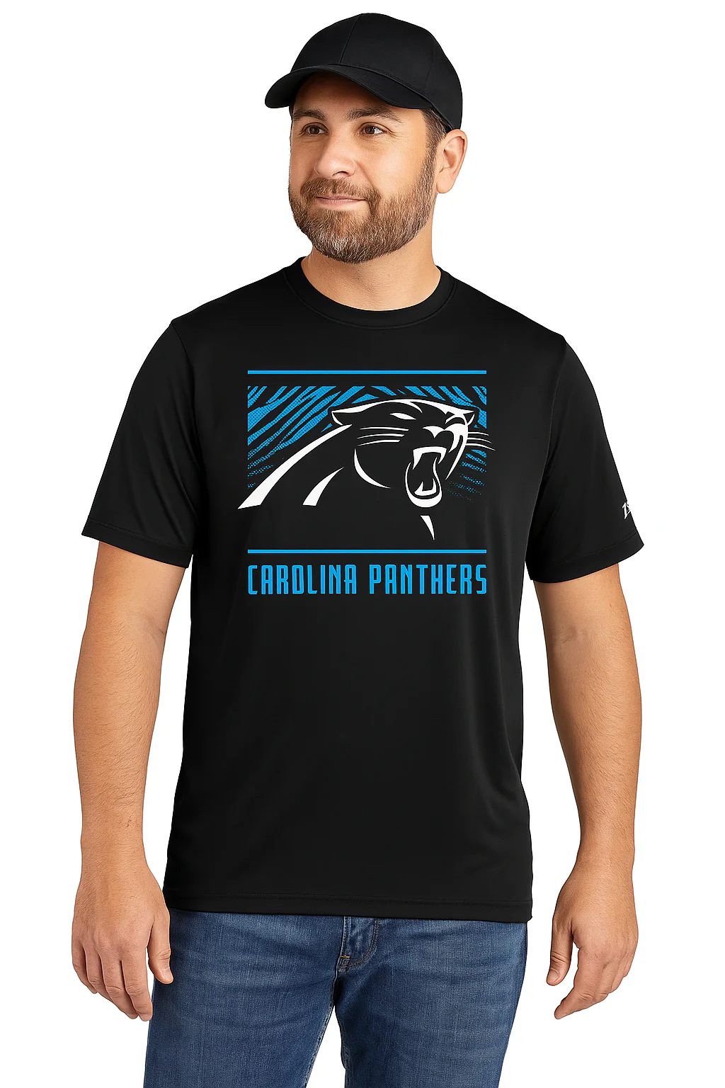 Zubaz NFL Men's Tunnel Primary Short Sleeve T-Shirt, Carolina Panthers - Image 15