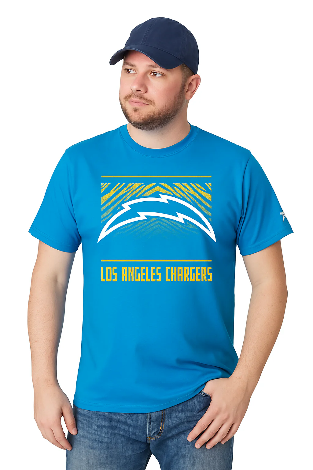 Zubaz NFL Men's Tunnel Primary Short Sleeve T-Shirt, Los Angeles Chargers - Image 15