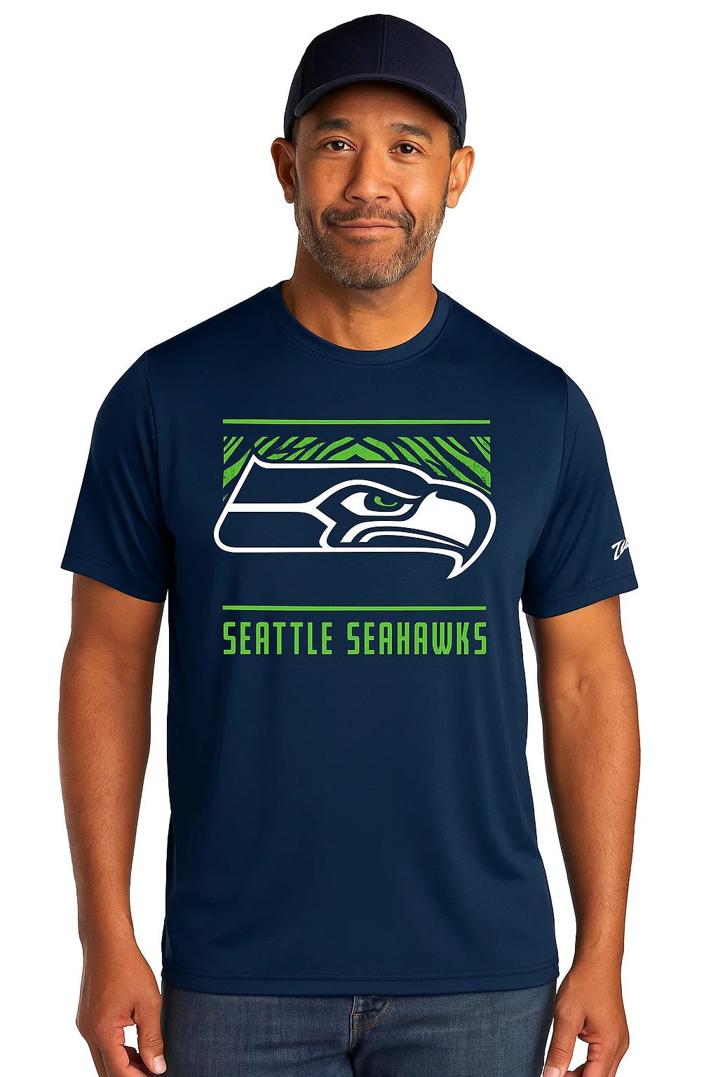 Zubaz NFL Men's Tunnel Primary Short Sleeve T-Shirt, Seattle Seahawks - Image 10