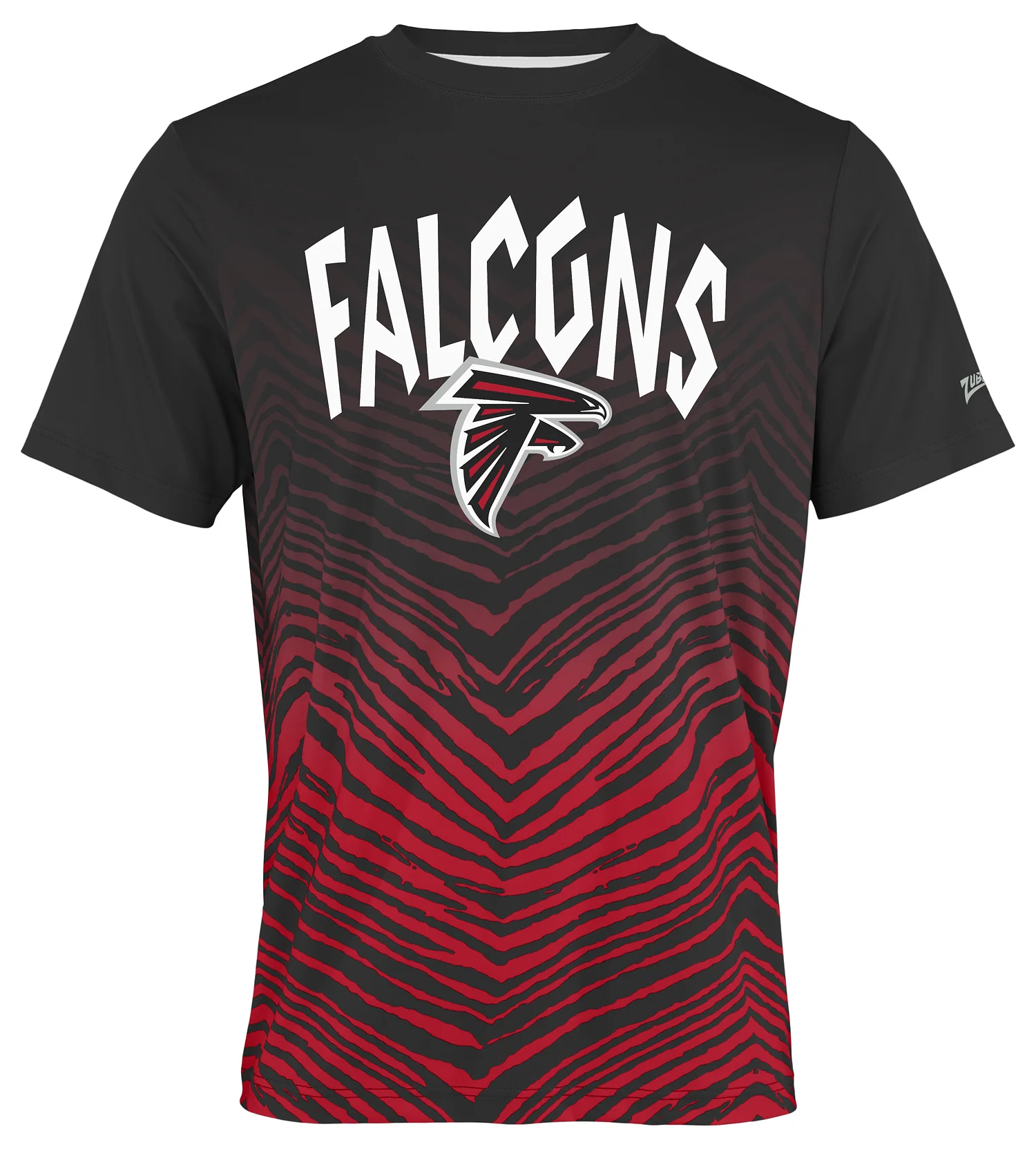 Zubaz NFL Men's Wild Card Zebra Team Color Short SleeveT Shirt, Atlanta Falcons