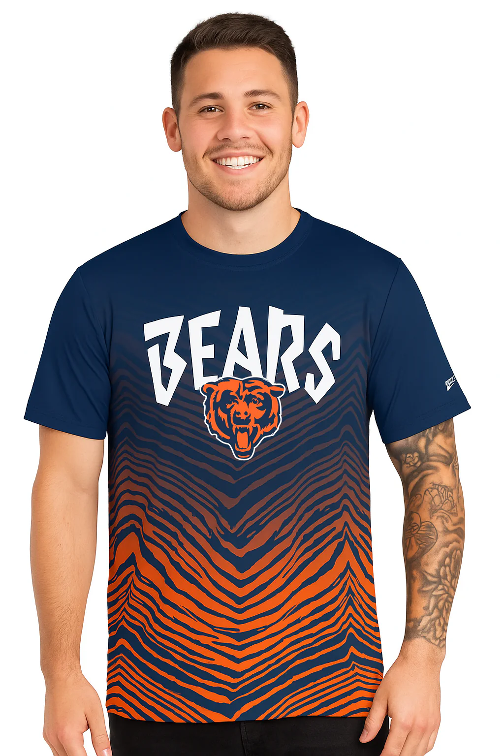 Zubaz NFL Men's Wild Card Zebra Team Color Short SleeveT Shirt, Chicago Bears - Image 45
