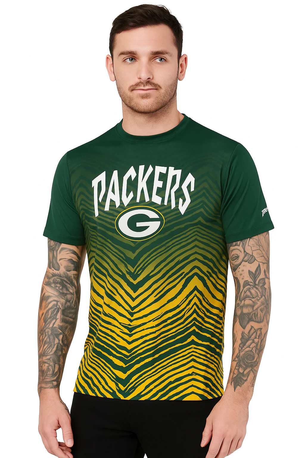 Zubaz NFL Men's Wild Card Zebra Team Color Short SleeveT Shirt, Green Bay Packers - Image 45