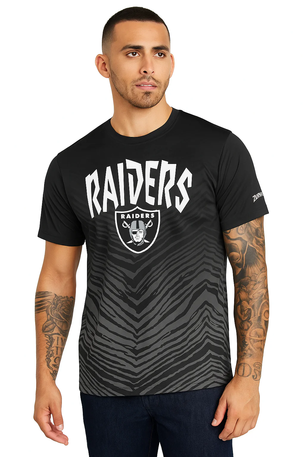 Zubaz NFL Men's Wild Card Zebra Team Color Short SleeveT Shirt, Las Vegas Raiders - Image 35