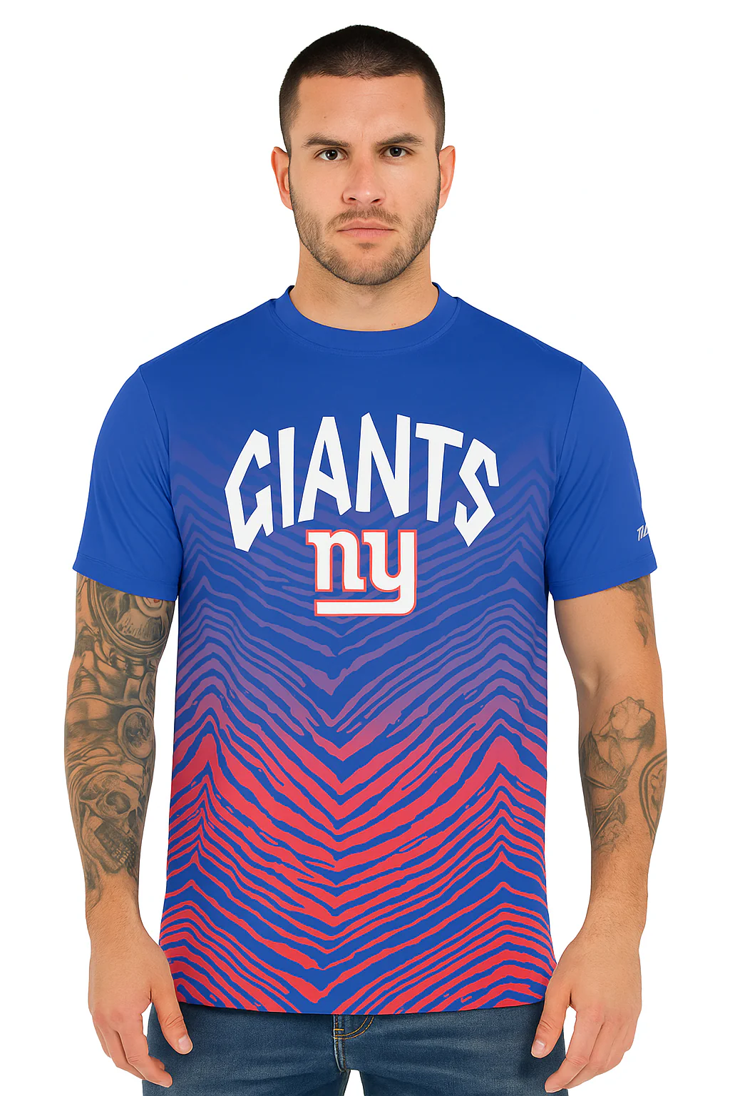 Zubaz NFL Men's Wild Card Zebra Team Color Short SleeveT Shirt, New York Giants - Image 35