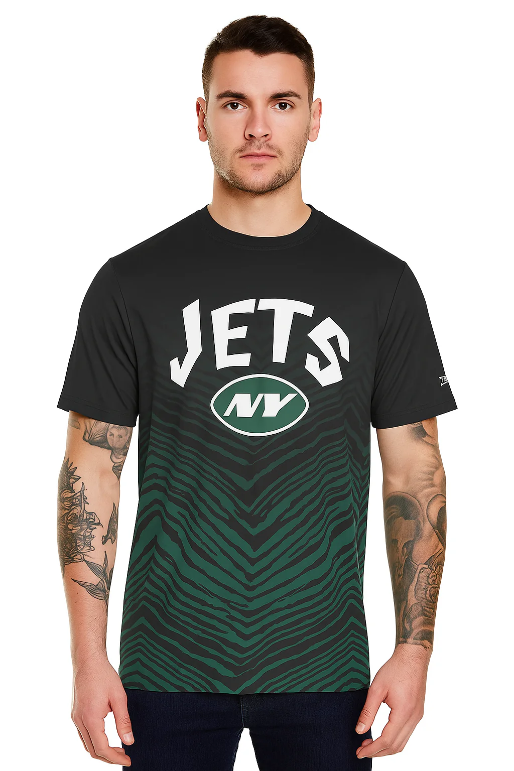 Zubaz NFL Men's Wild Card Zebra Team Color Short SleeveT Shirt, New York Jets - Image 21