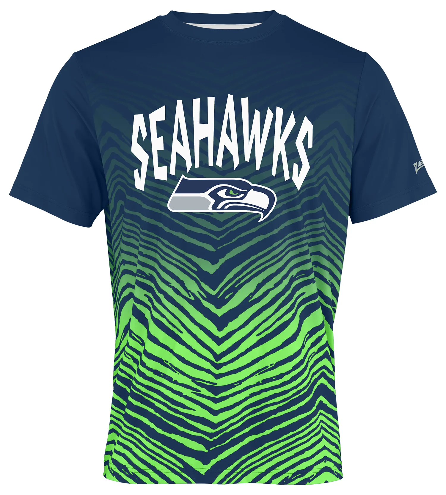 Zubaz NFL Men's Wild Card Zebra Team Color Short SleeveT Shirt, Seattle Seahawks - Image 8
