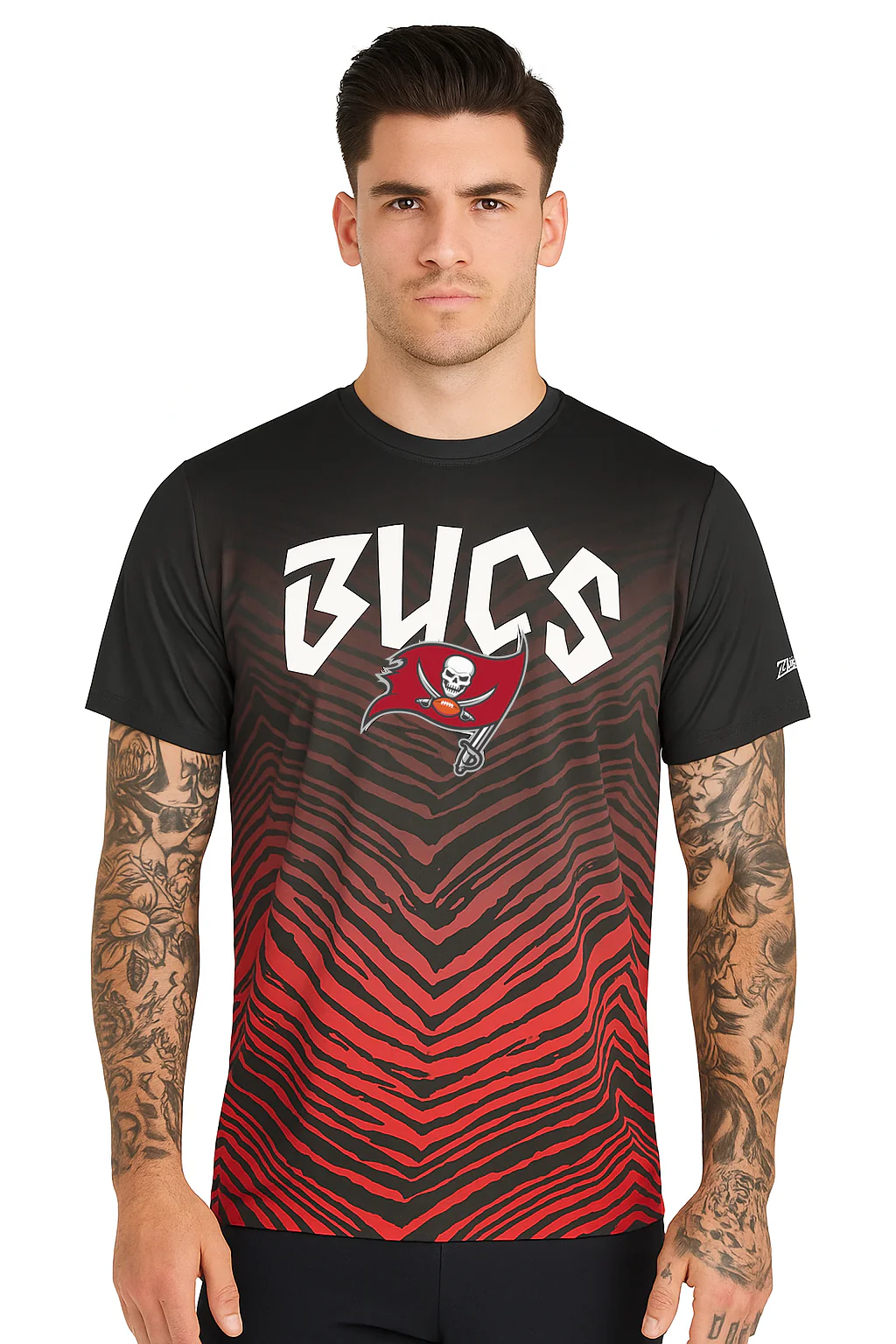 Zubaz NFL Men's Wild Card Zebra Team Color Short SleeveT Shirt, Tampa Bay Buccaneers - Image 49