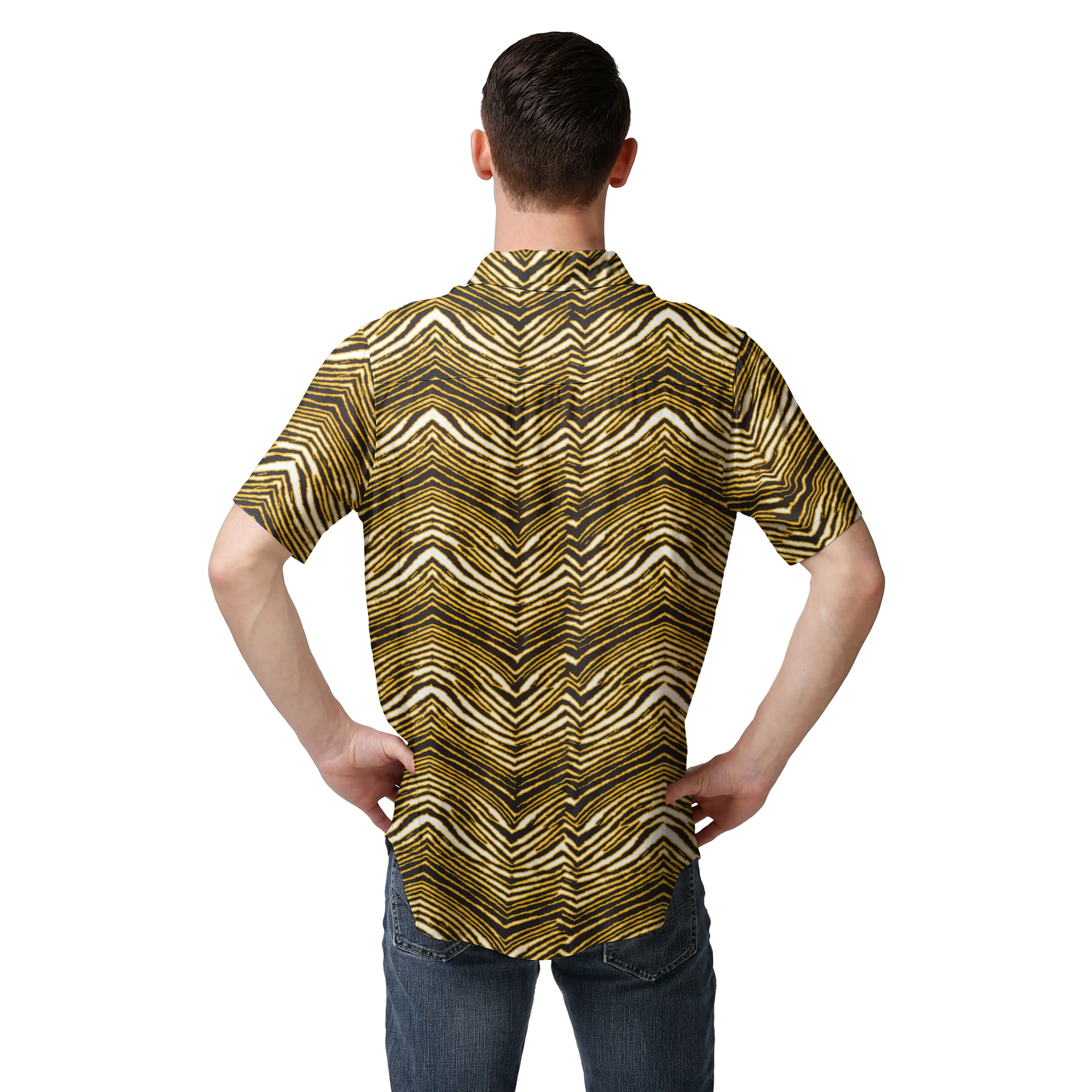Zubaz NFL Men's Pittsburgh Steelers Exclusive Button Up Shirt - Image 2