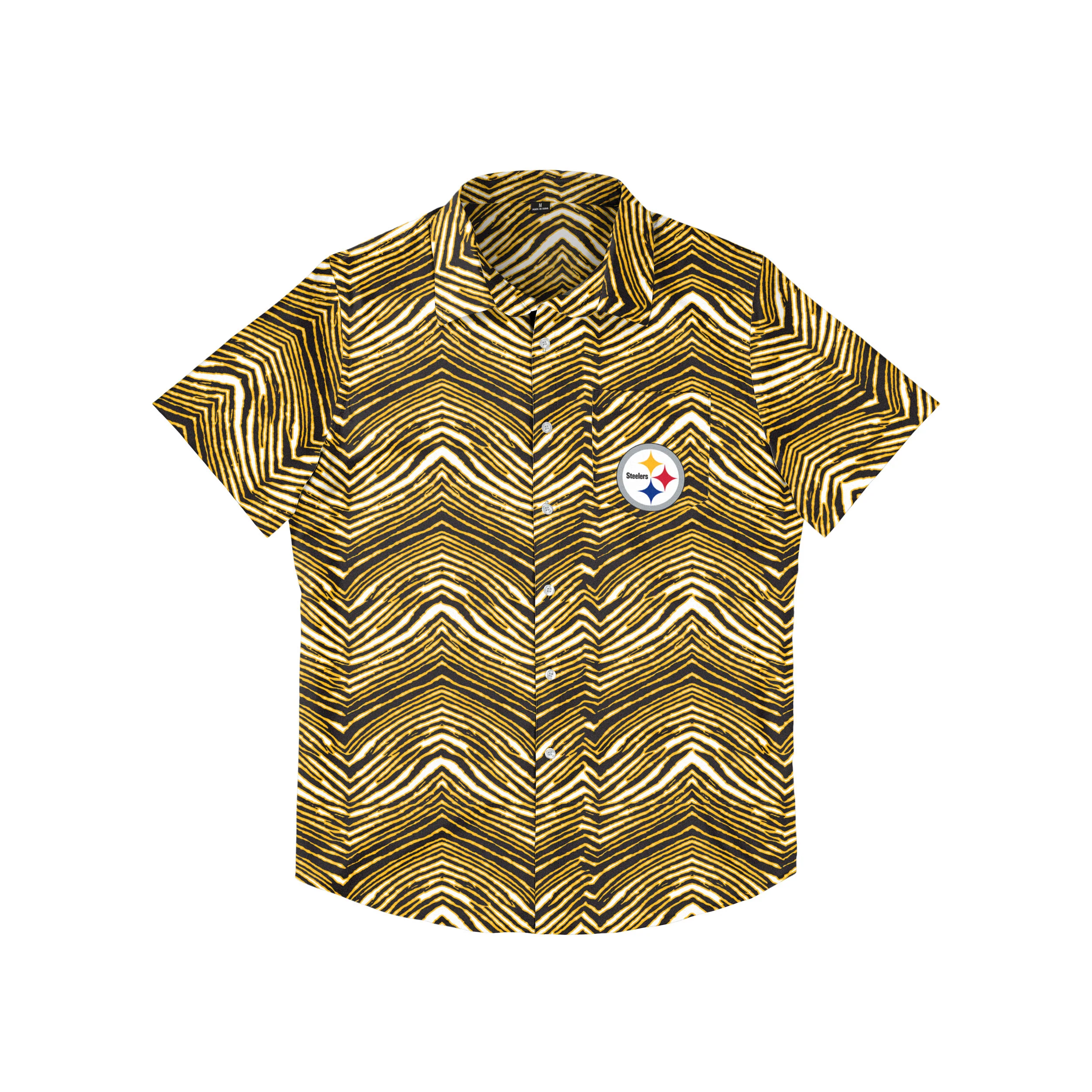 Zubaz NFL Men's Pittsburgh Steelers Exclusive Button Up Shirt - Image 3