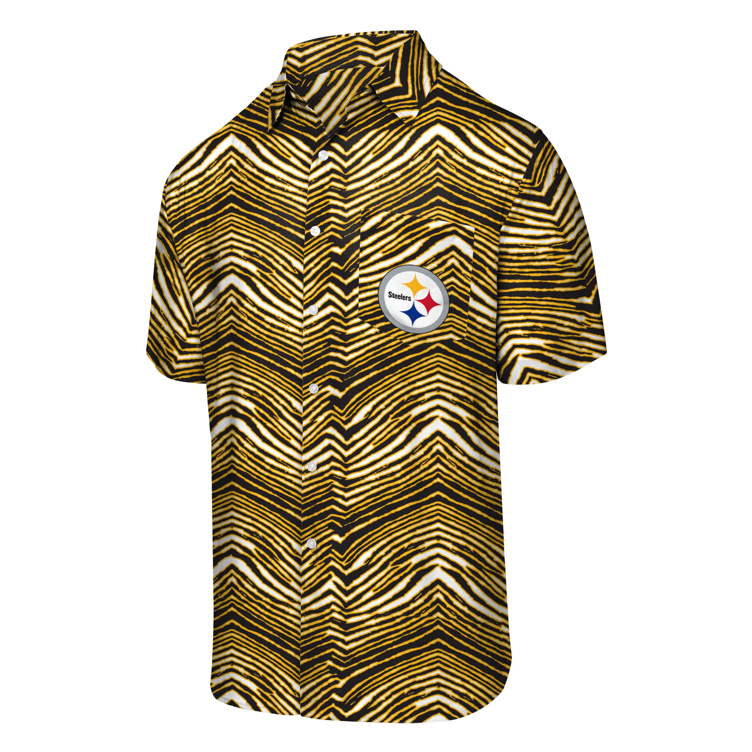 Zubaz NFL Men's Pittsburgh Steelers Exclusive Button Up Shirt - Image 4