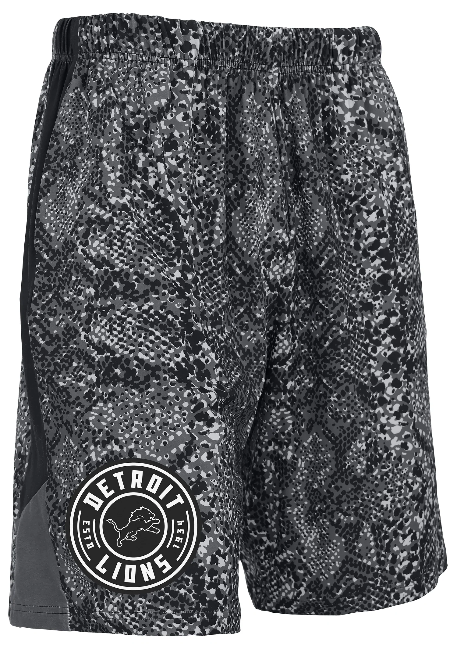 Zubaz NFL Men's 9in Tonal Post Football Shorts, Detroit Lions