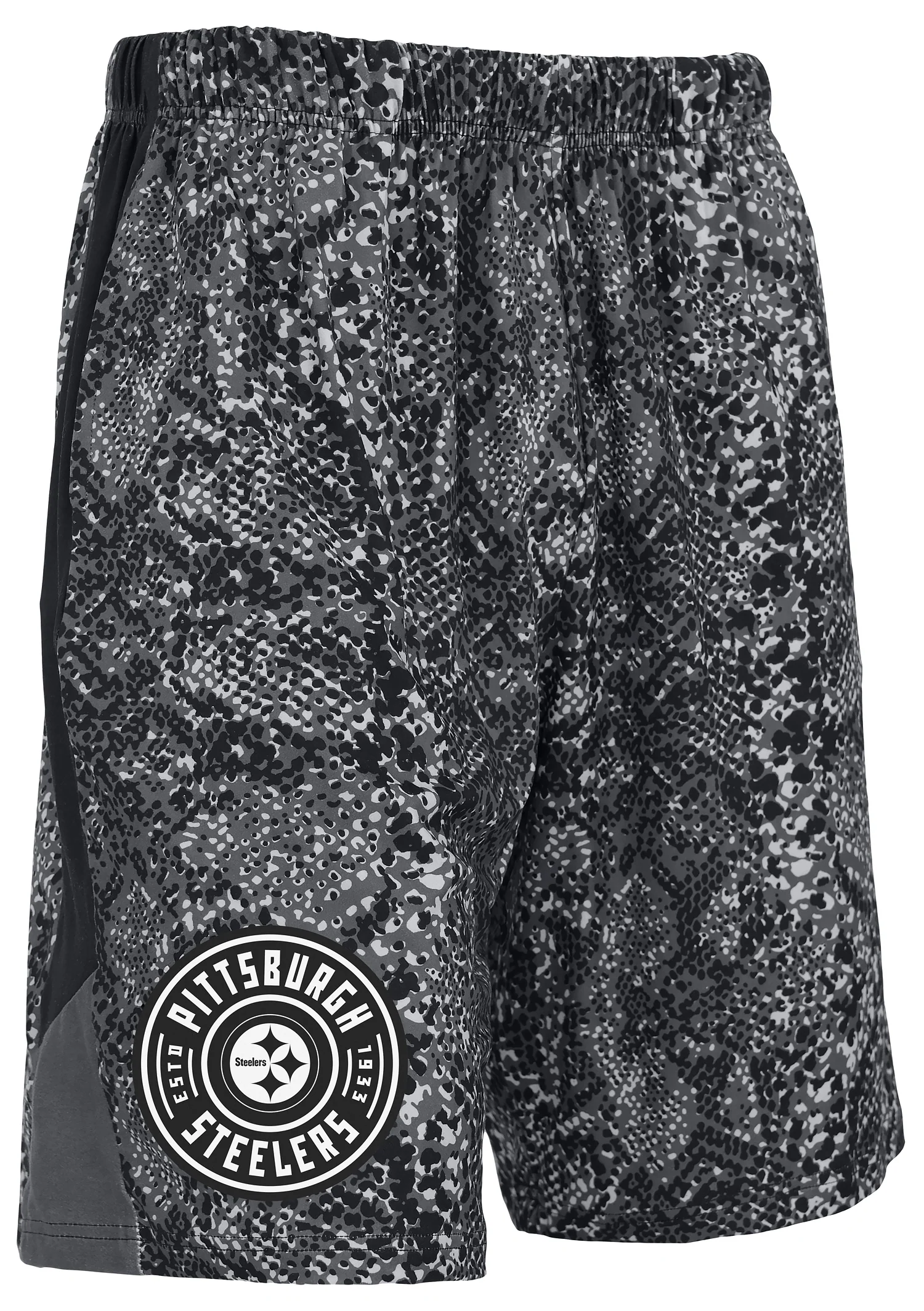 Zubaz NFL Men's 9in Tonal Post Football Shorts, Pittsburgh Steelers