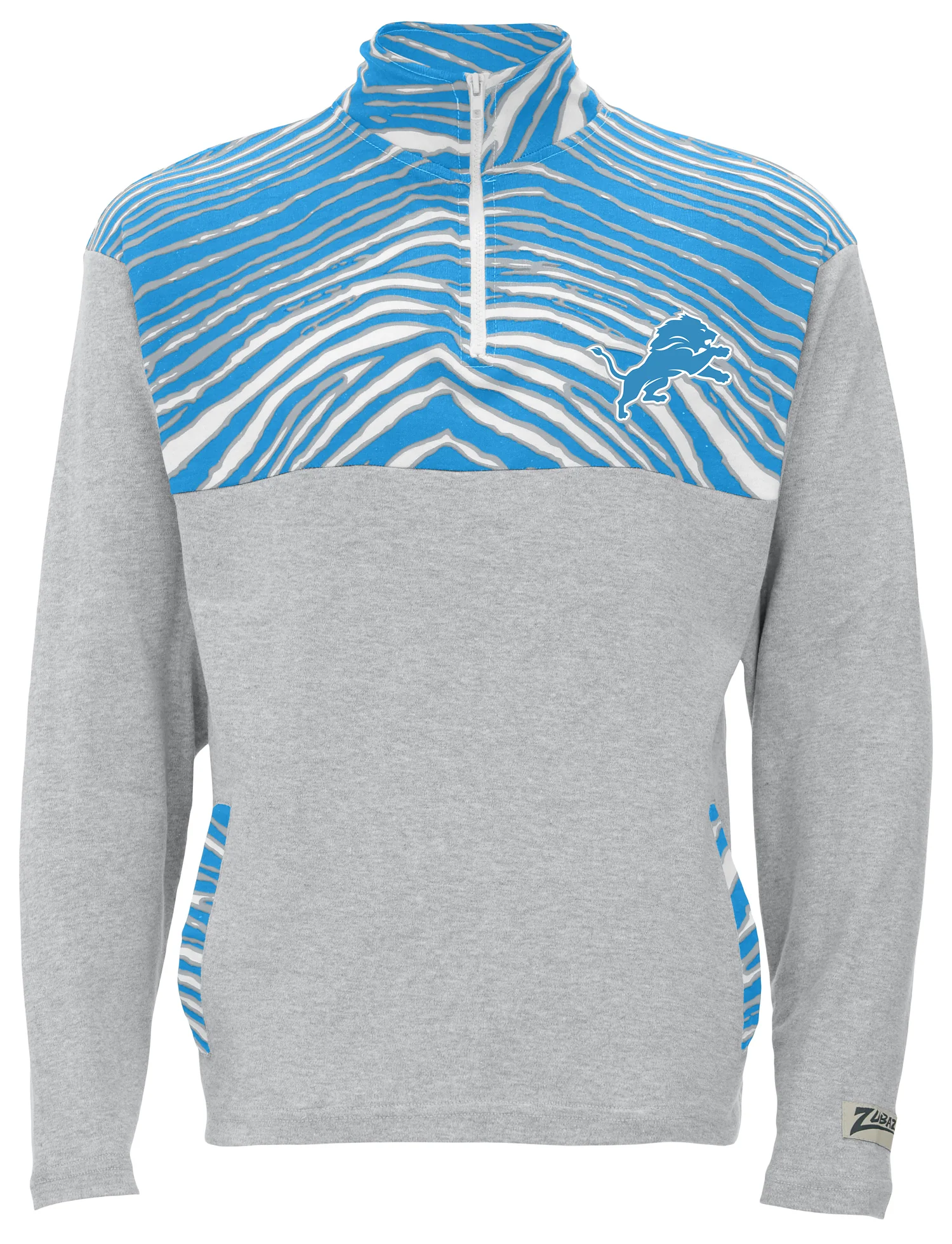 Zubaz NFL Quarter Zip with 3 Color Zebra Yoke and Collar, DETROIT LIONS - Image 4