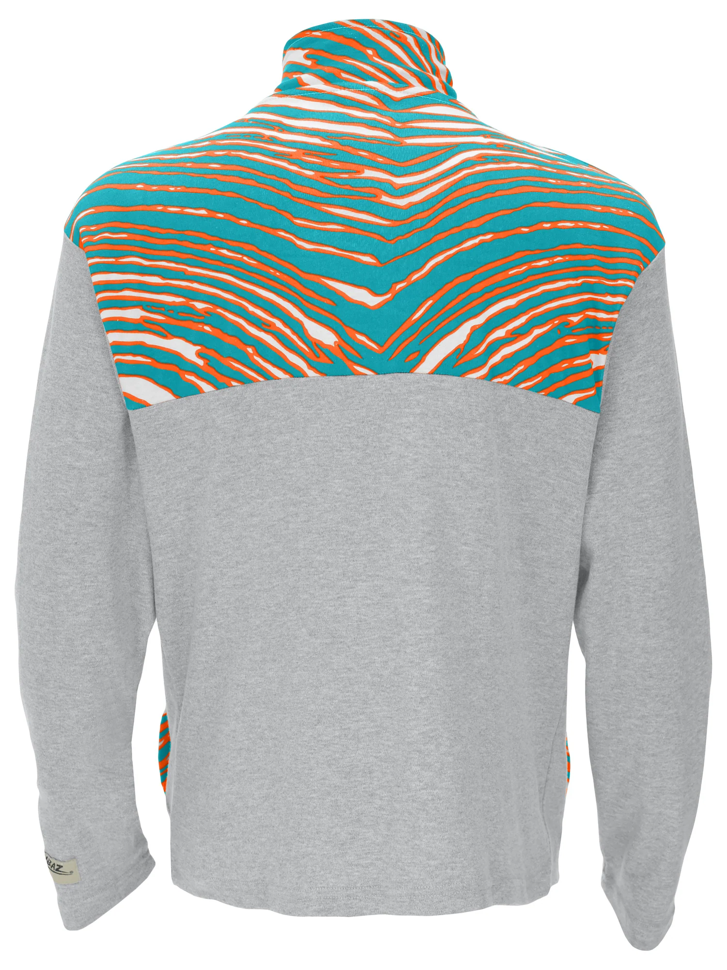 Zubaz NFL Quarter Zip with 3 Color Zebra Yoke and Collar, MIAMI DOLPHINS - Image 3