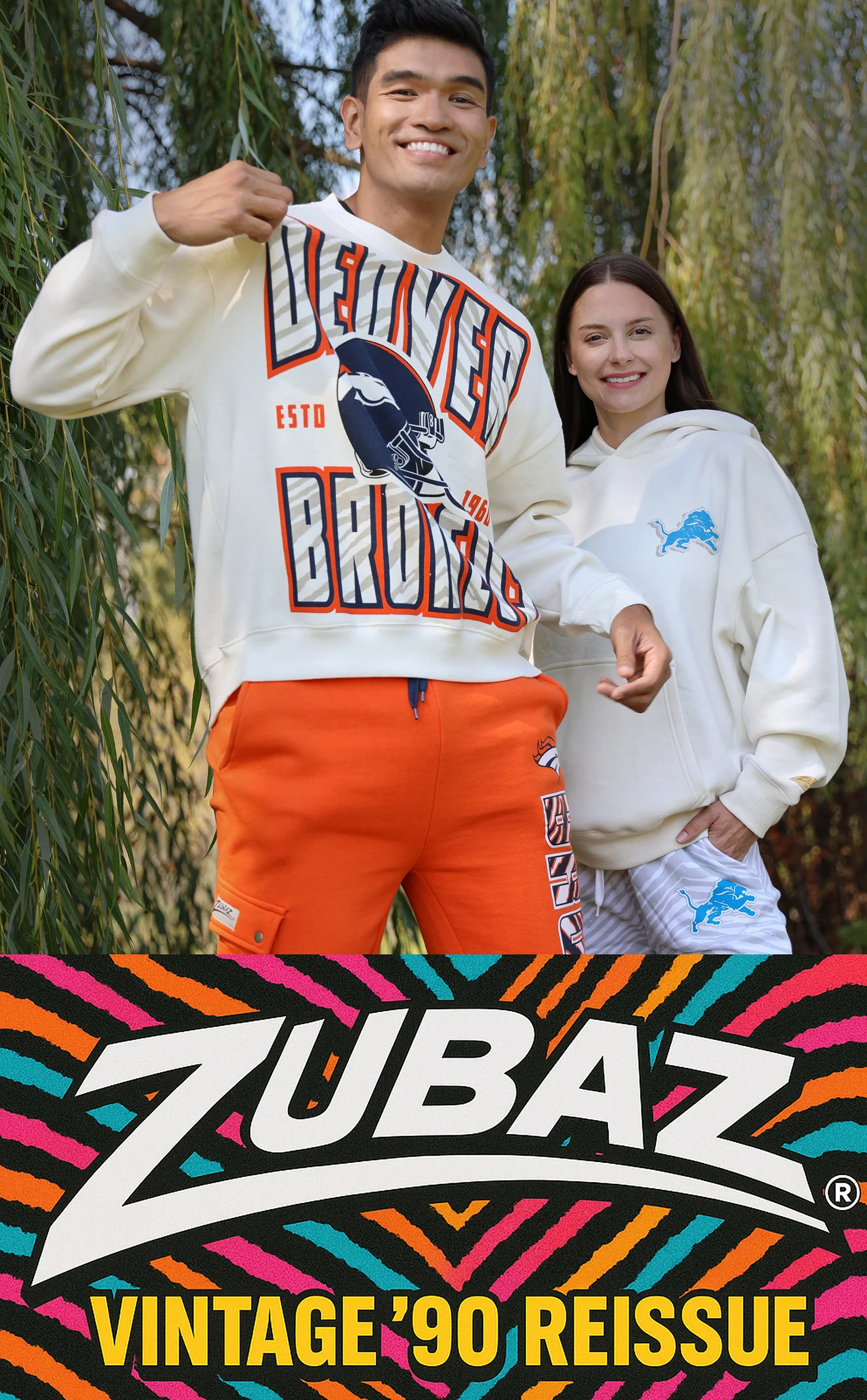Zubaz NFL UNISEX 90s Helmet Drop Shoulder Hoodies-Off White, TAMPA BAY BUCCANEERS - Image 7