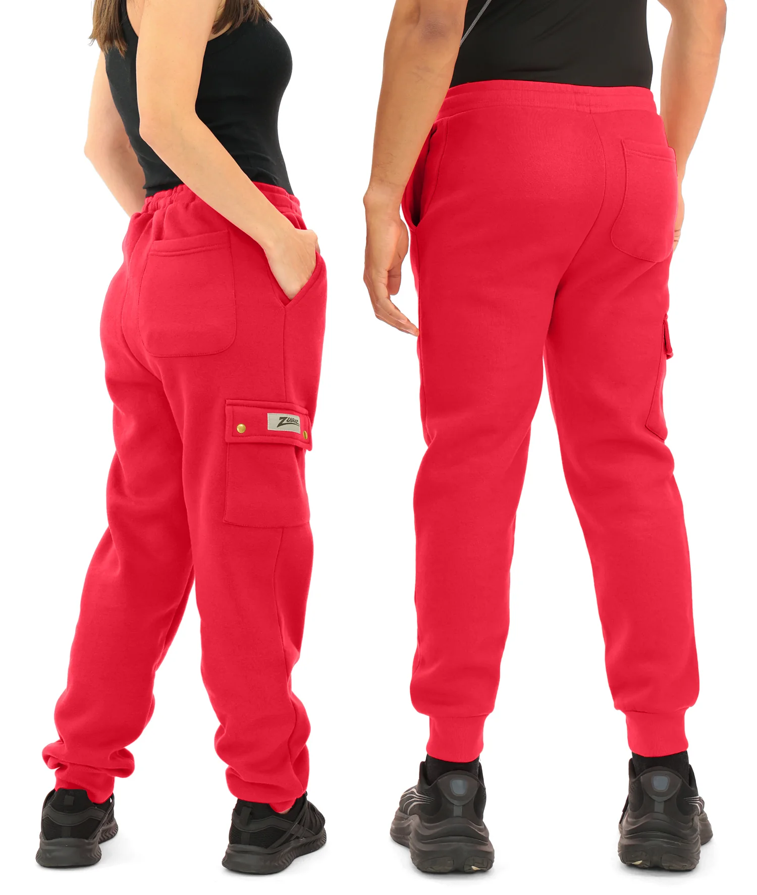 Zubaz NFL UNISEX 90s Team Cargo Joggers ALT team color Upright logo Zebra 3 color with Team name and Logo, HOUSTON TEXANS - Image 2