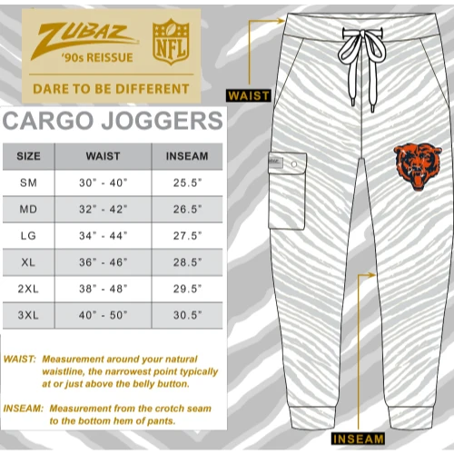 Zubaz NFL UNISEX 90s Team Cargo Joggers - Zebra 2 Color, CLEVELAND BROWNS - Image 7