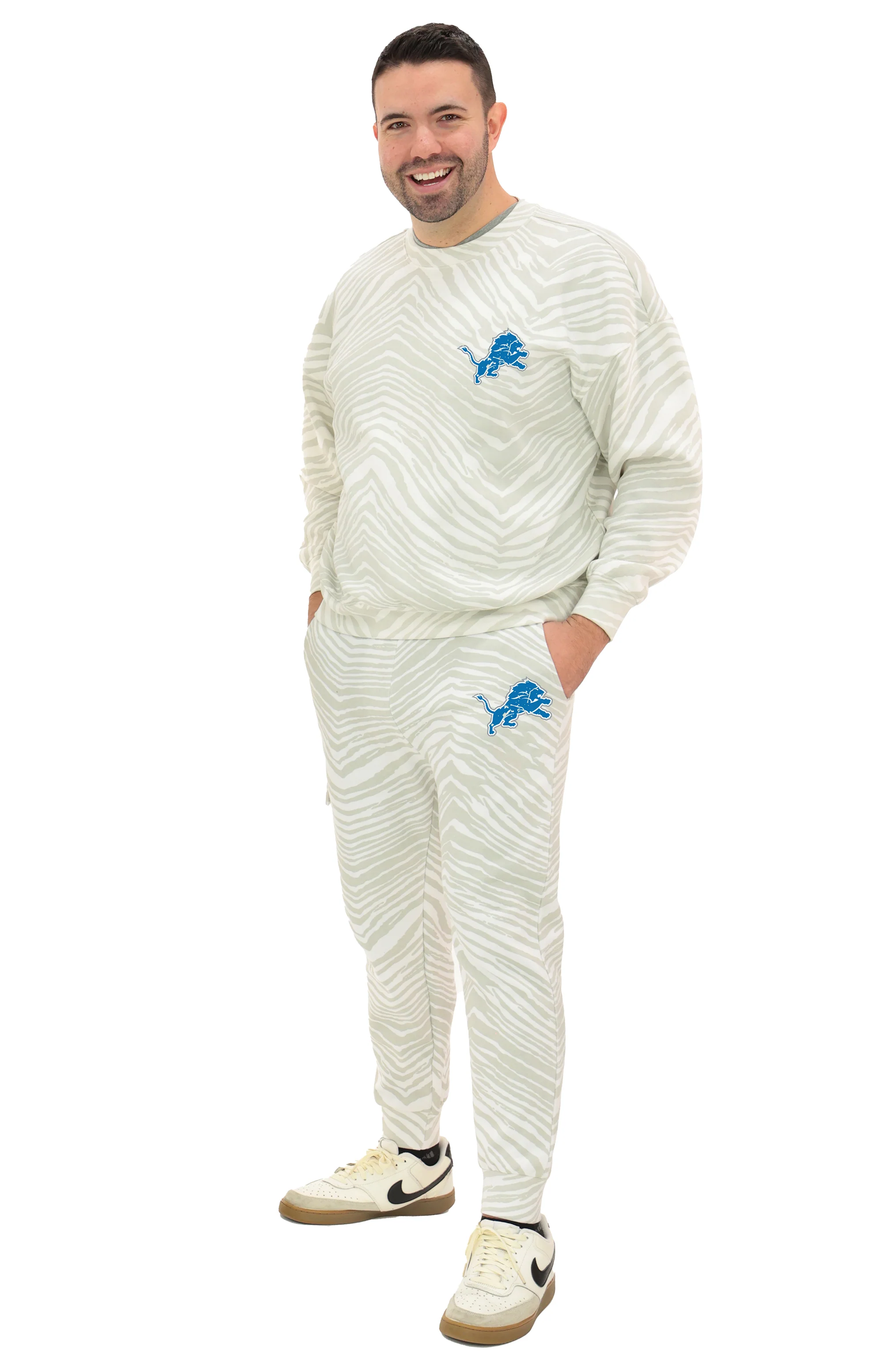 Zubaz NFL UNISEX 90s Team Cargo Joggers - Zebra 2 Color, DETROIT LIONS - Image 10